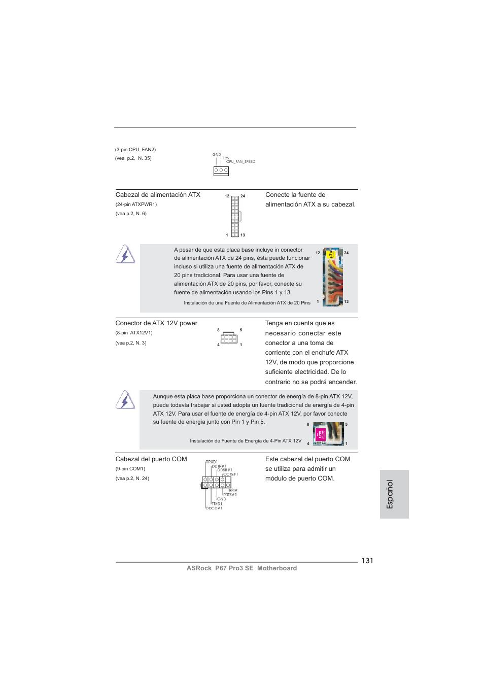 Español | ASRock P67 Pro3 SE User Manual | Page 131 / 277