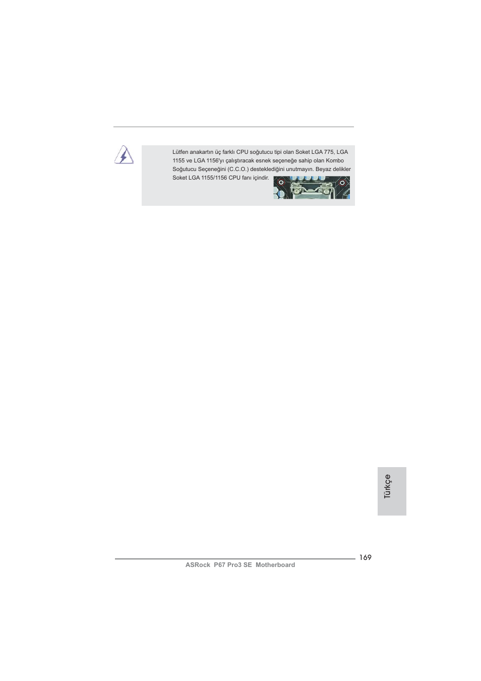 Türkçe | ASRock P67 Pro3 SE User Manual | Page 169 / 277