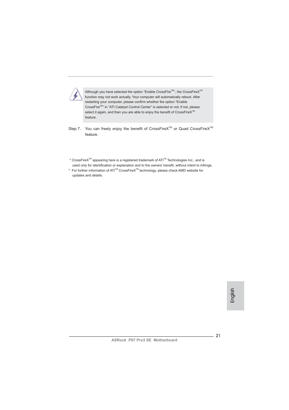 English | ASRock P67 Pro3 SE User Manual | Page 21 / 277