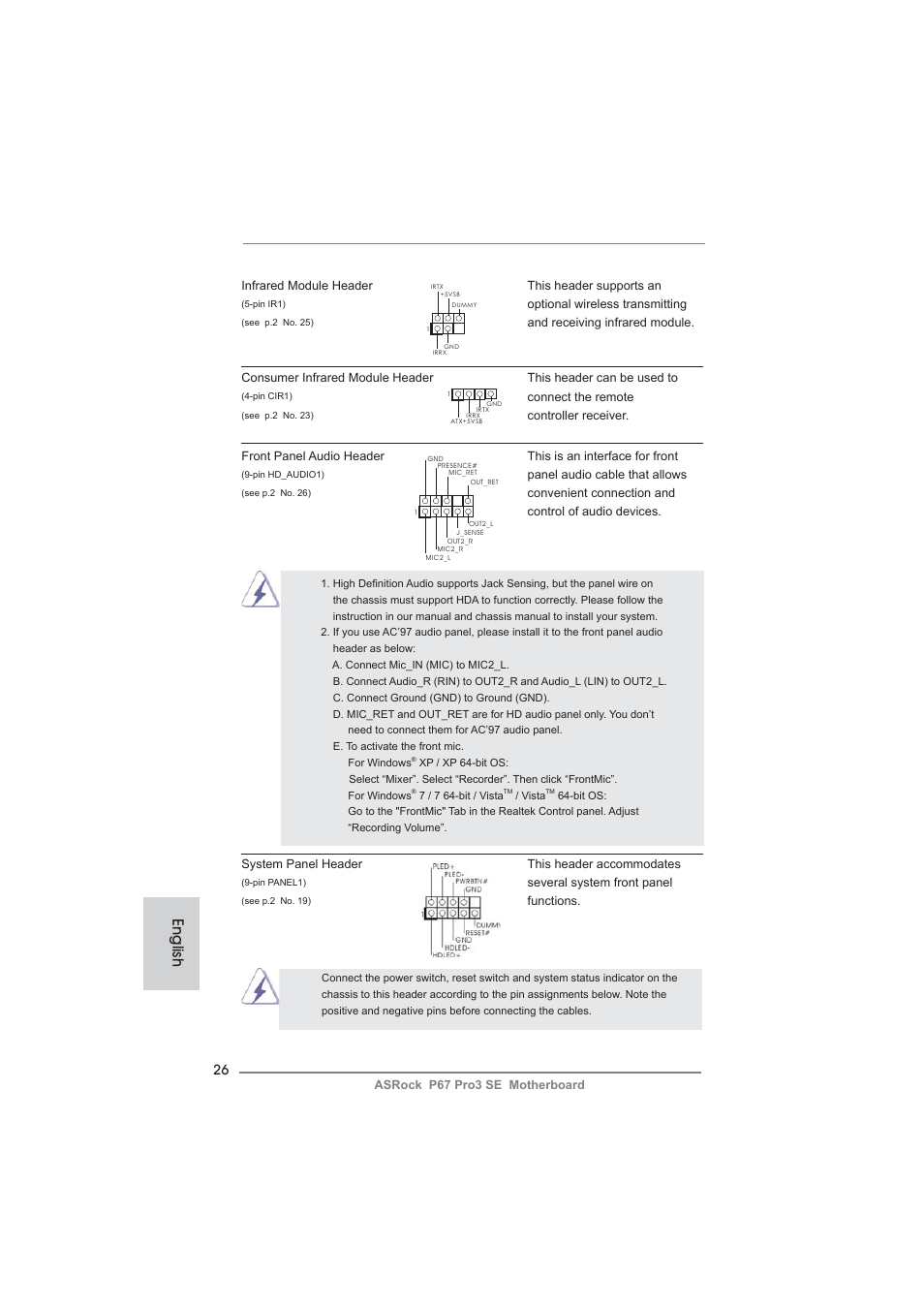 English | ASRock P67 Pro3 SE User Manual | Page 26 / 277