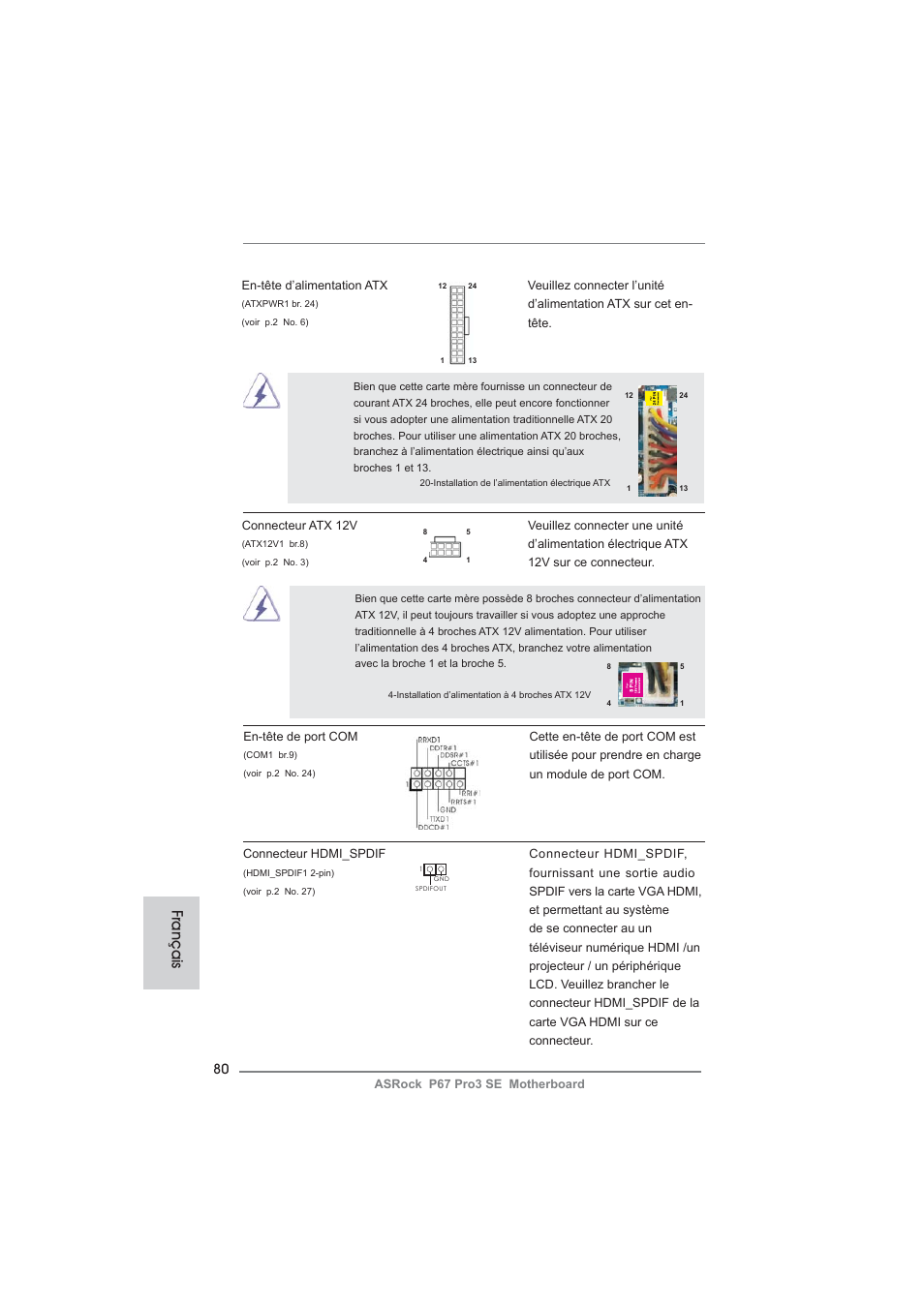 Français | ASRock P67 Pro3 SE User Manual | Page 80 / 277