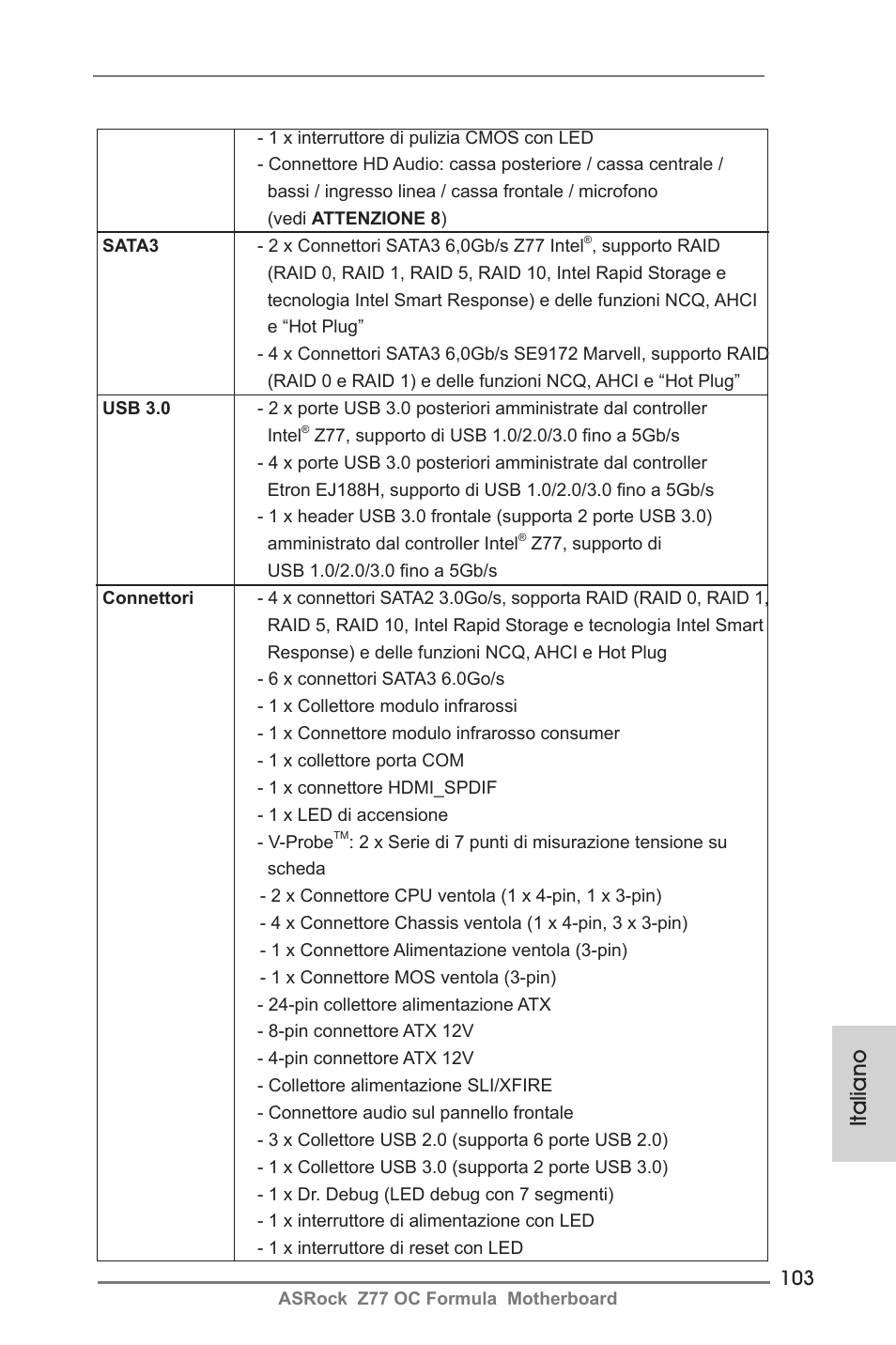 Italiano | ASRock Z77 OC Formula User Manual | Page 103 / 270