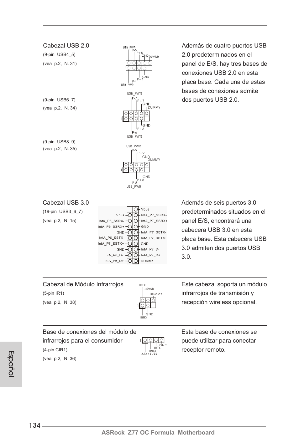 Español | ASRock Z77 OC Formula User Manual | Page 134 / 270