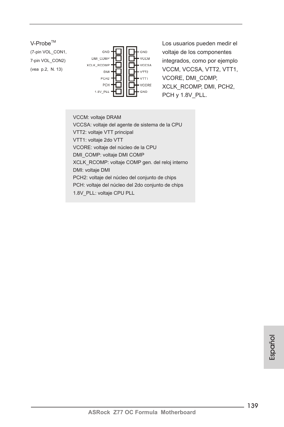 Español | ASRock Z77 OC Formula User Manual | Page 139 / 270