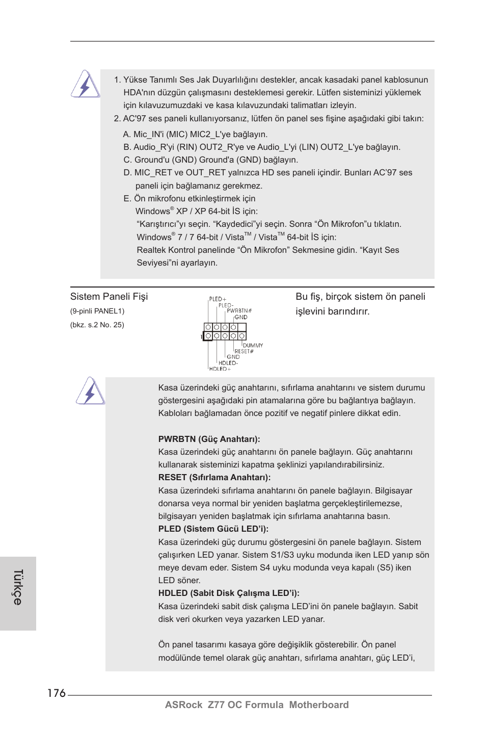 Türkçe | ASRock Z77 OC Formula User Manual | Page 176 / 270