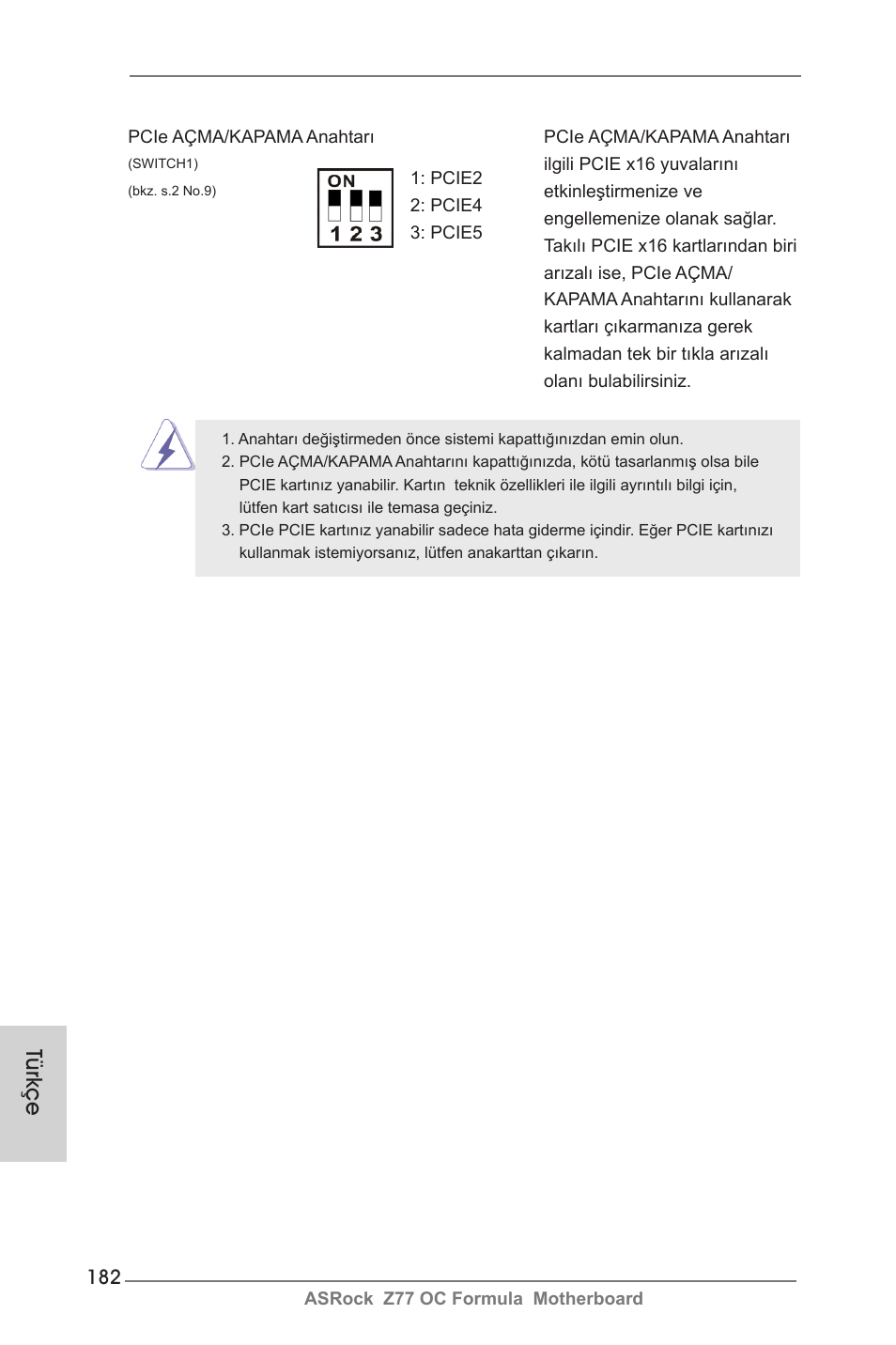 Türkçe | ASRock Z77 OC Formula User Manual | Page 182 / 270