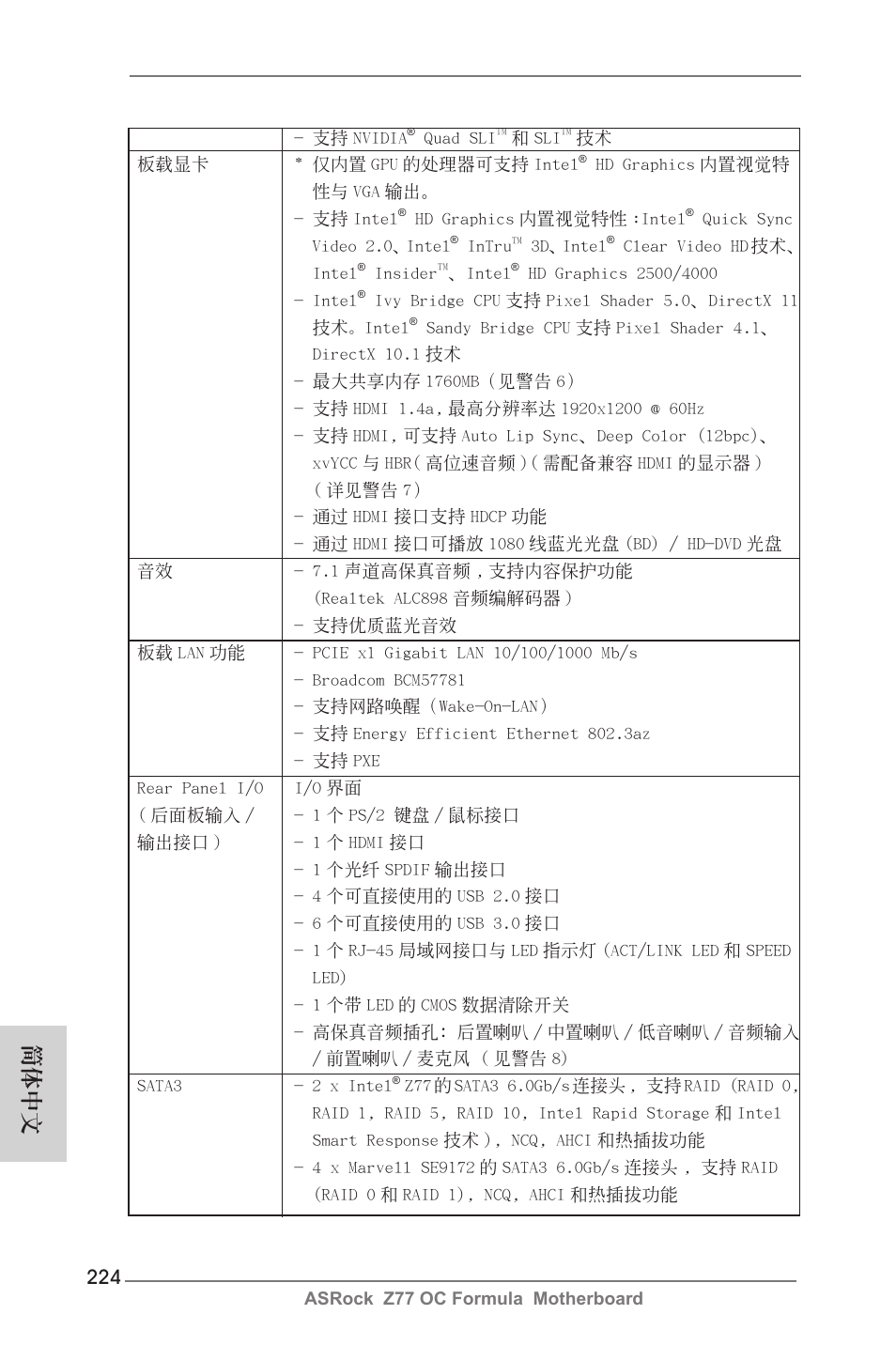簡體中文 | ASRock Z77 OC Formula User Manual | Page 224 / 270