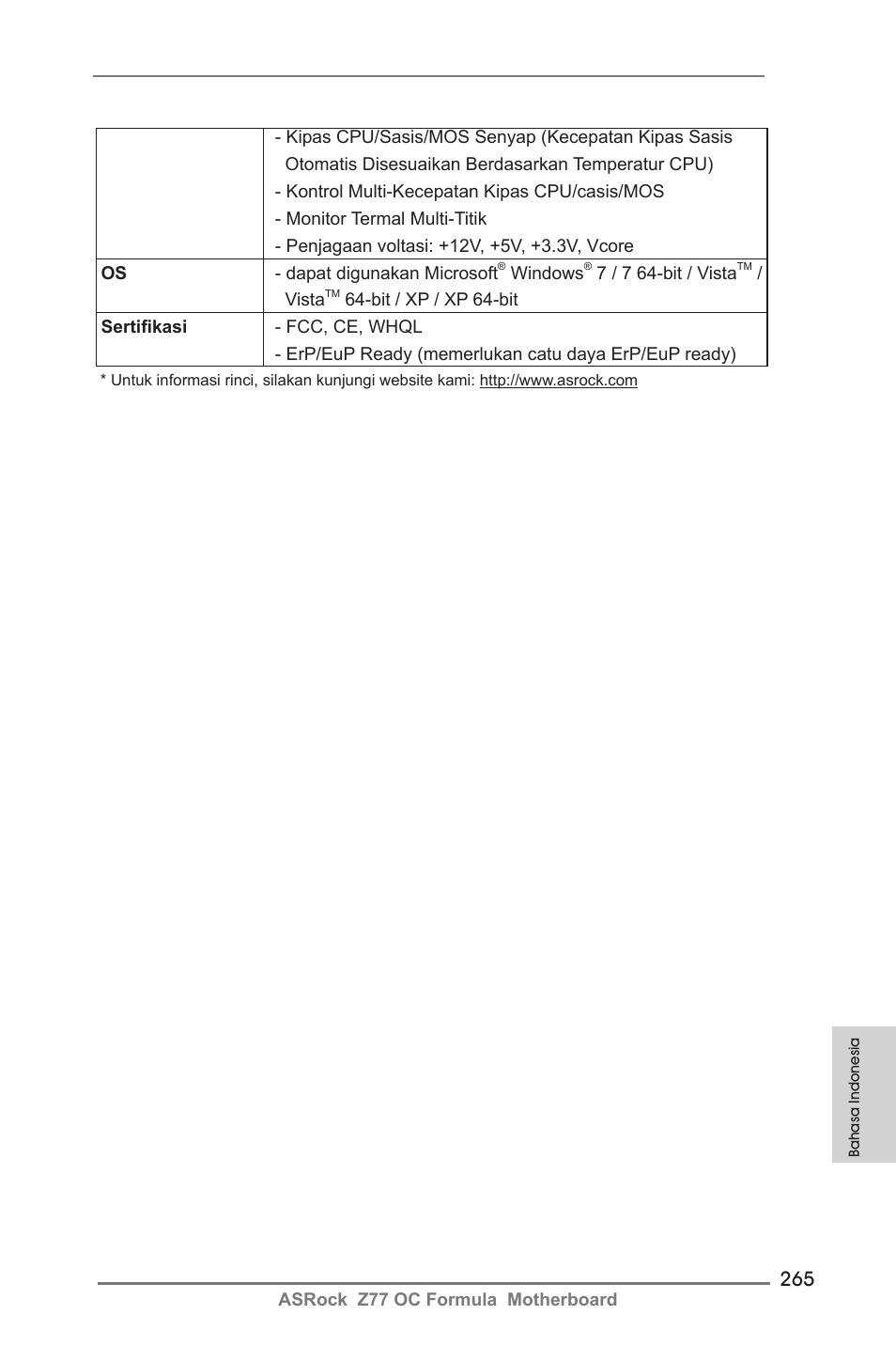 ASRock Z77 OC Formula User Manual | Page 265 / 270
