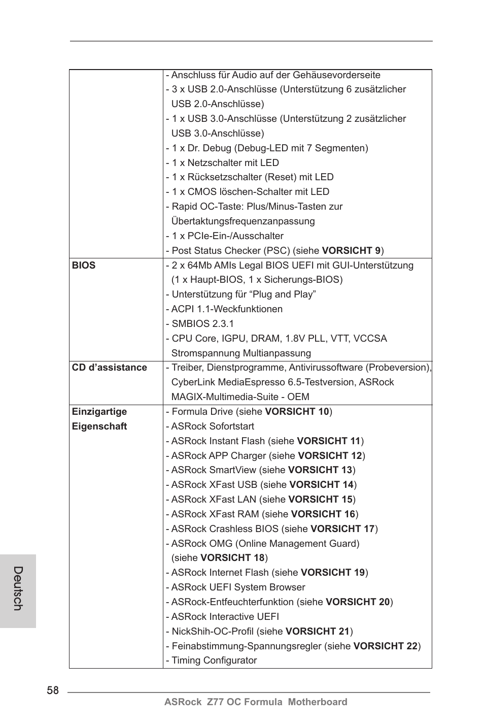 Deutsch | ASRock Z77 OC Formula User Manual | Page 58 / 270