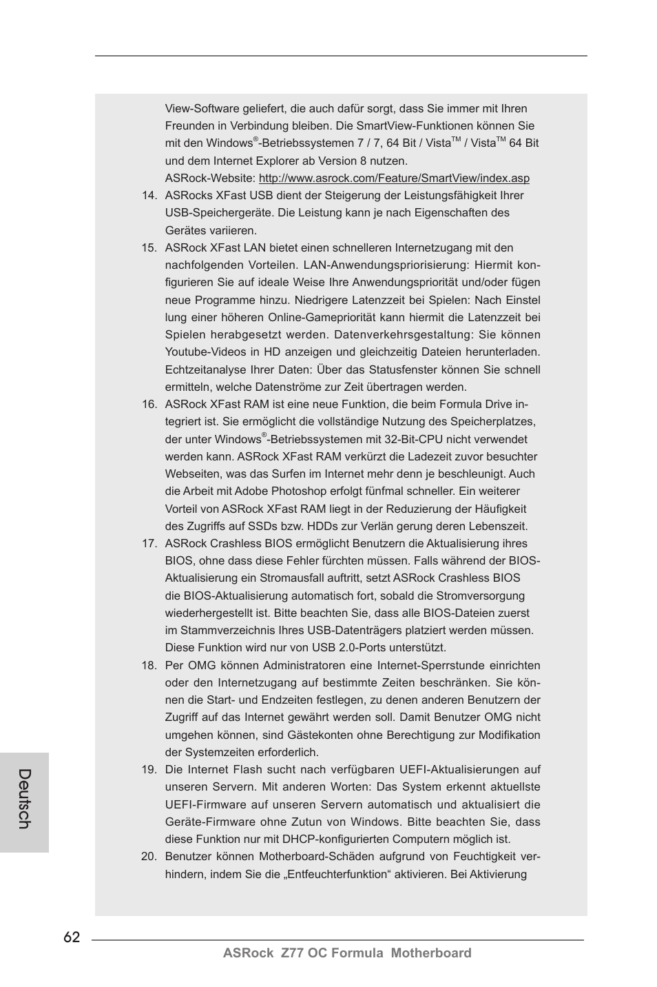 Deutsch | ASRock Z77 OC Formula User Manual | Page 62 / 270