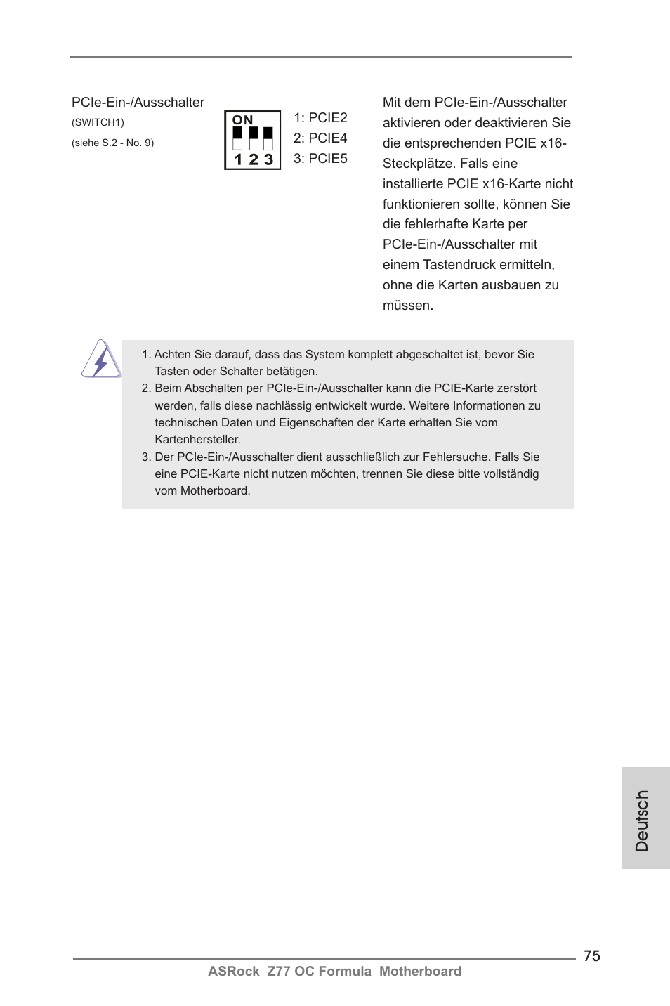 Deutsch | ASRock Z77 OC Formula User Manual | Page 75 / 270