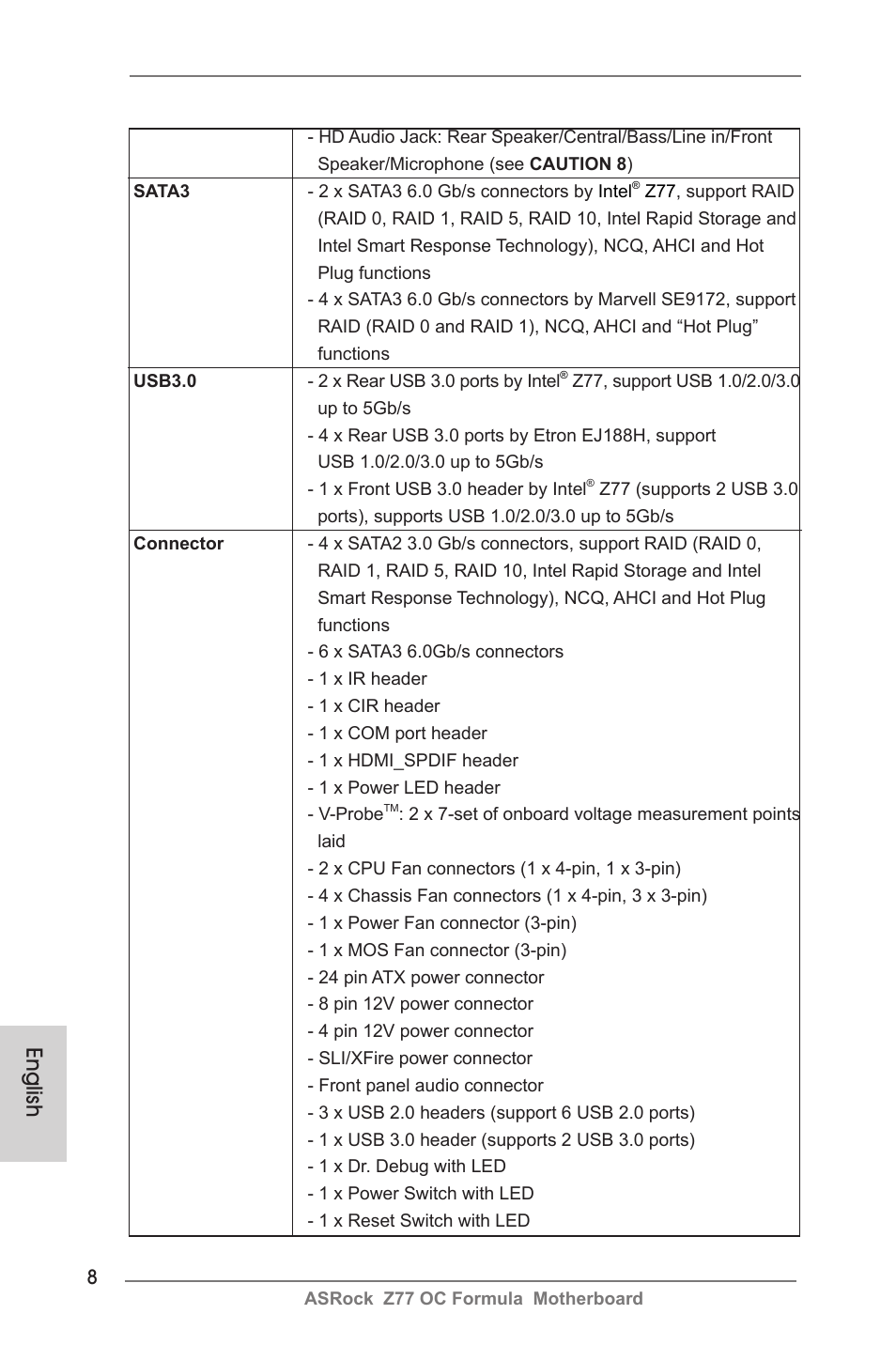English | ASRock Z77 OC Formula User Manual | Page 8 / 270