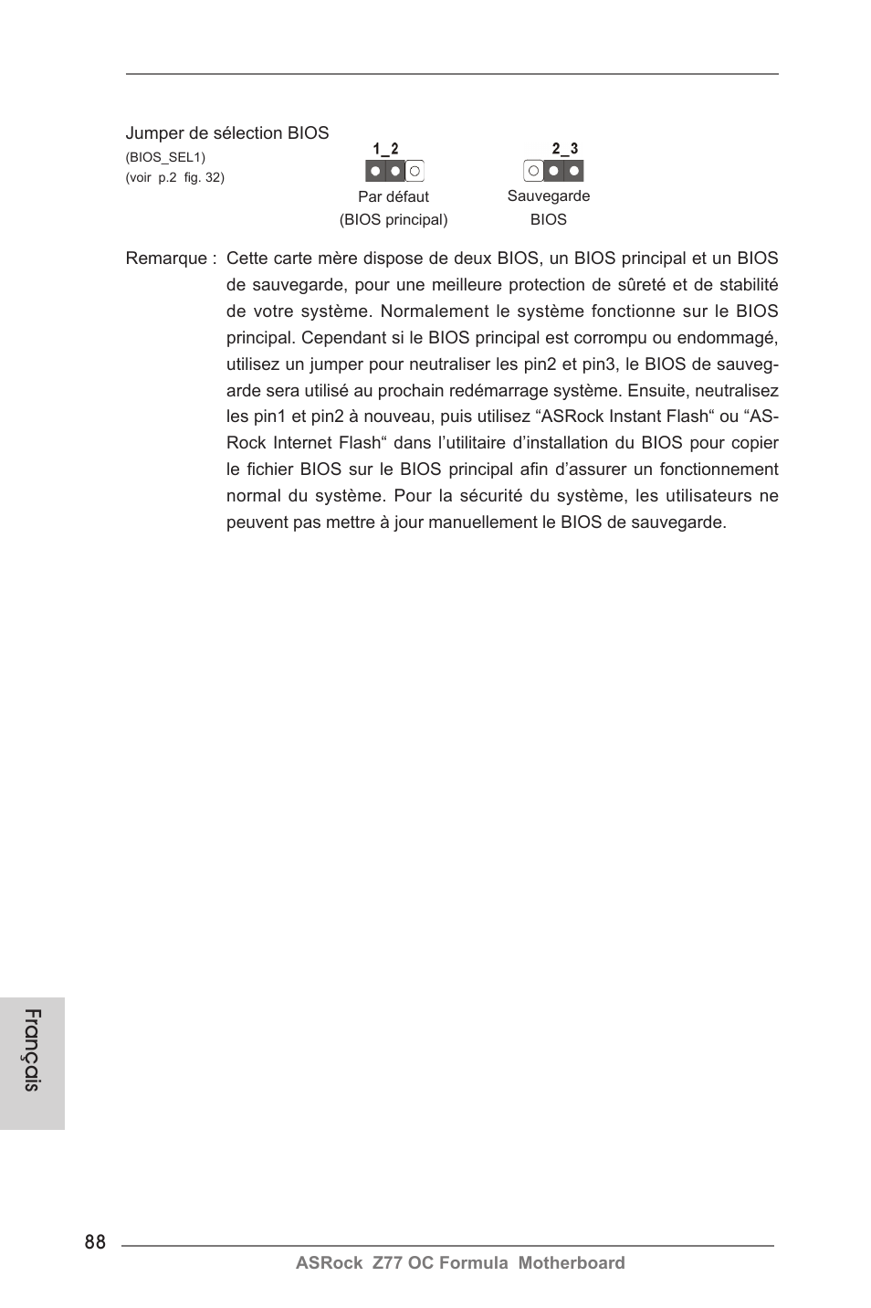 Français | ASRock Z77 OC Formula User Manual | Page 88 / 270