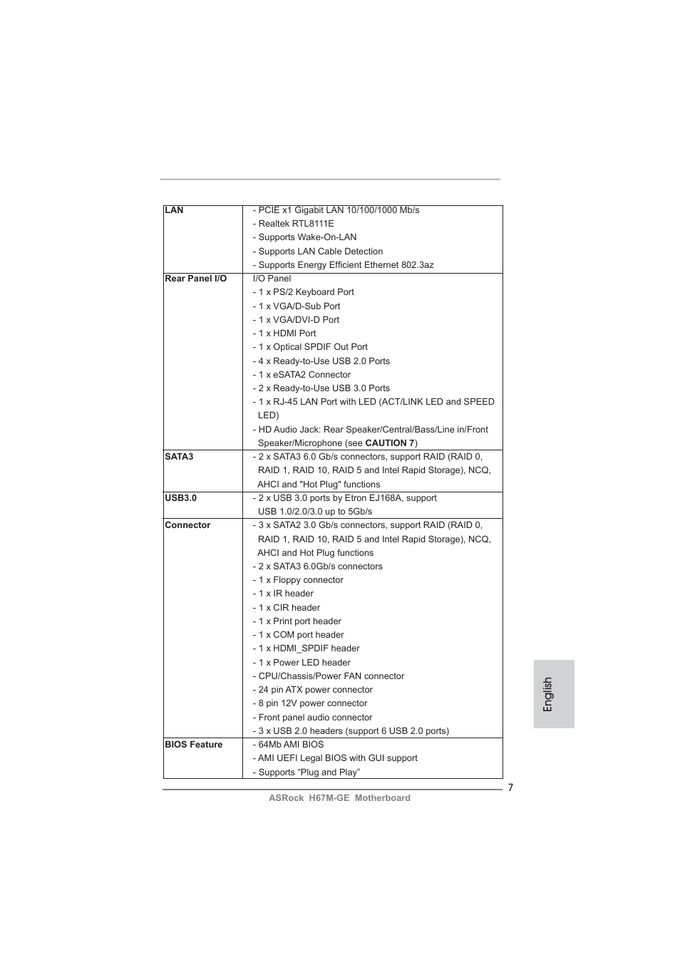 English | ASRock H67M-GE User Manual | Page 7 / 253
