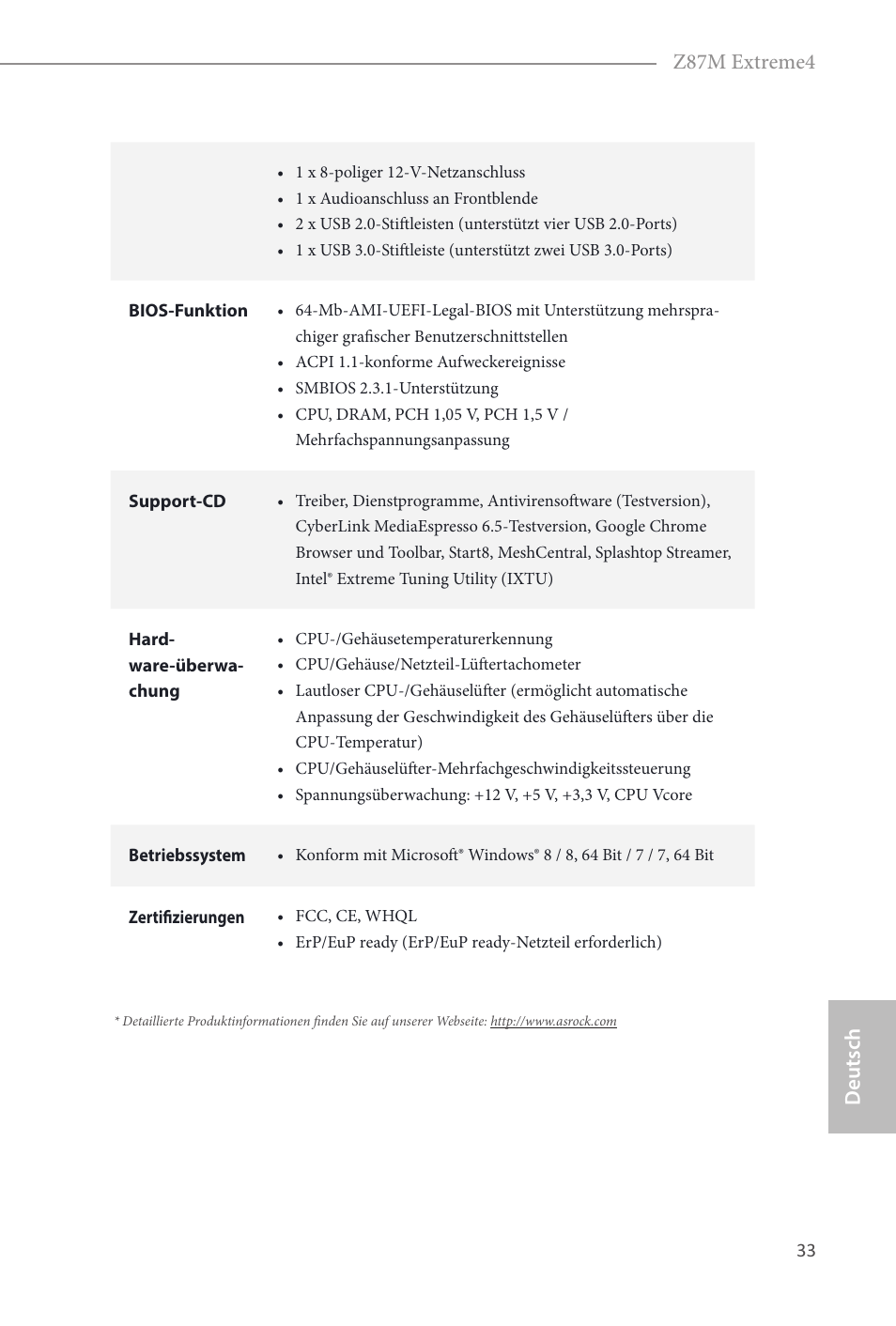 Deutsch z87m extreme4 | ASRock Z87M Extreme4 User Manual | Page 35 / 175