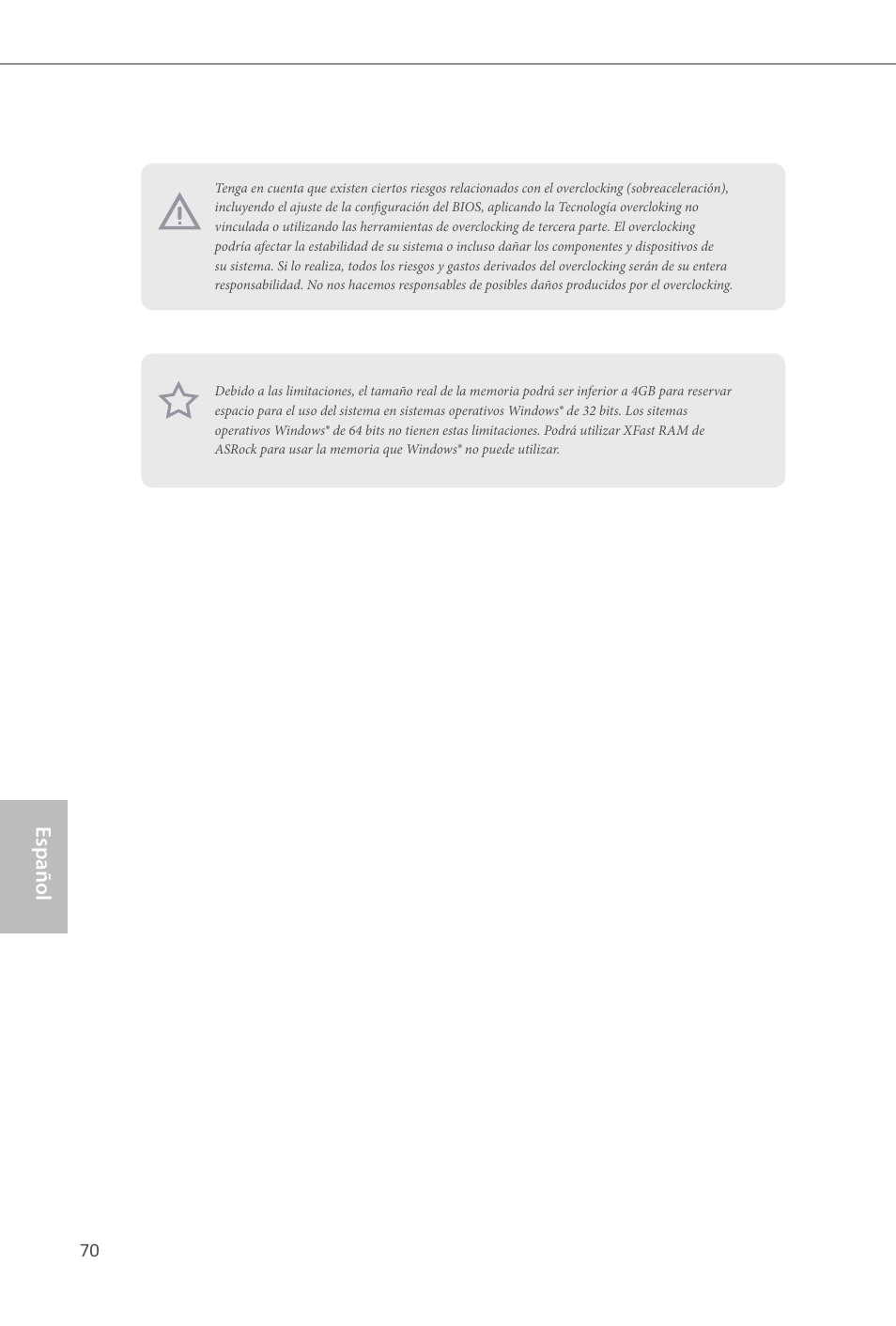 Español | ASRock Z87M Extreme4 User Manual | Page 72 / 175