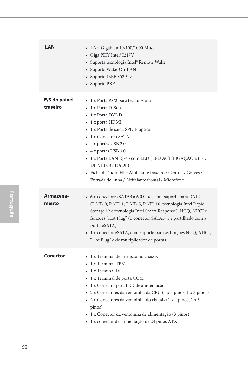 Por tuguês | ASRock Z87M Extreme4 User Manual | Page 94 / 175