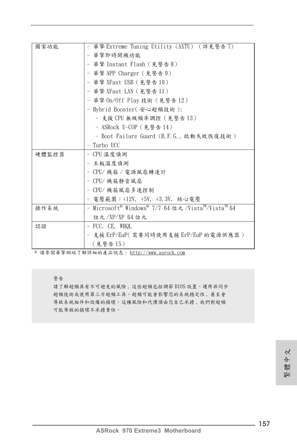 繁體中文 | ASRock 970 Extreme3 User Manual | Page 157 / 176