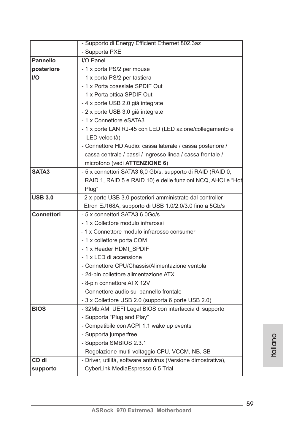 Italiano | ASRock 970 Extreme3 User Manual | Page 59 / 176