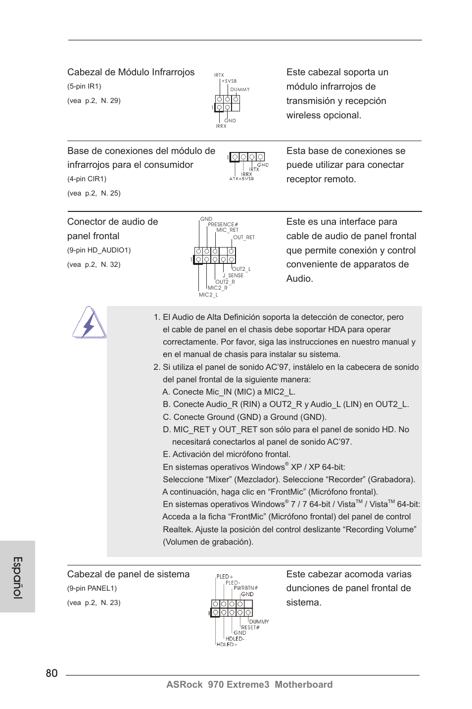 Español | ASRock 970 Extreme3 User Manual | Page 80 / 176