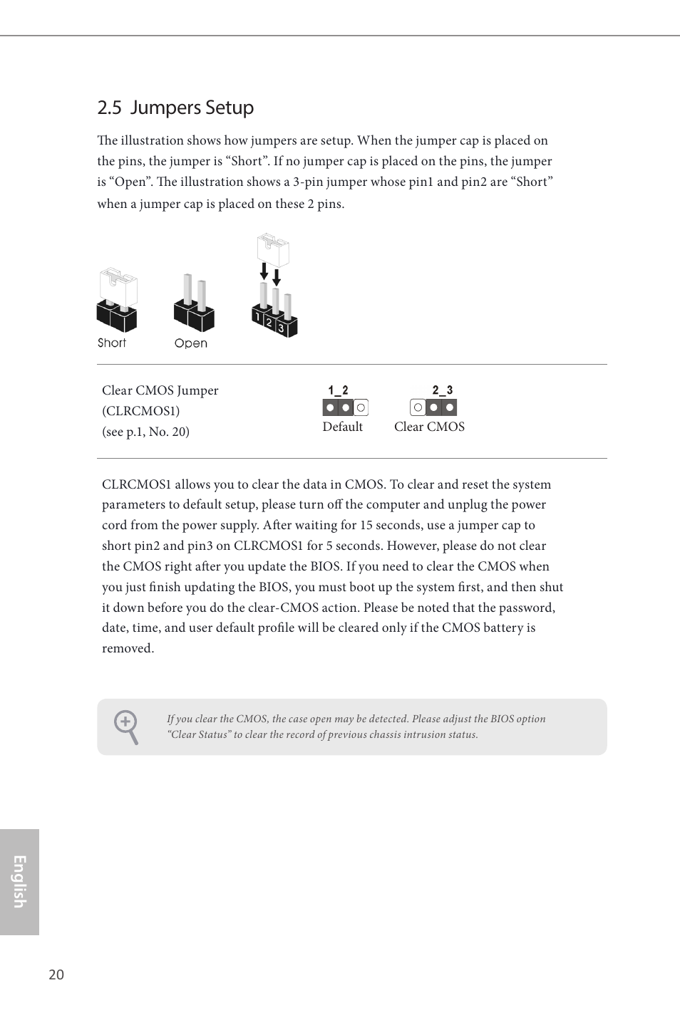 5 jumpers setup, English | ASRock H81M-GL User Manual | Page 22 / 77