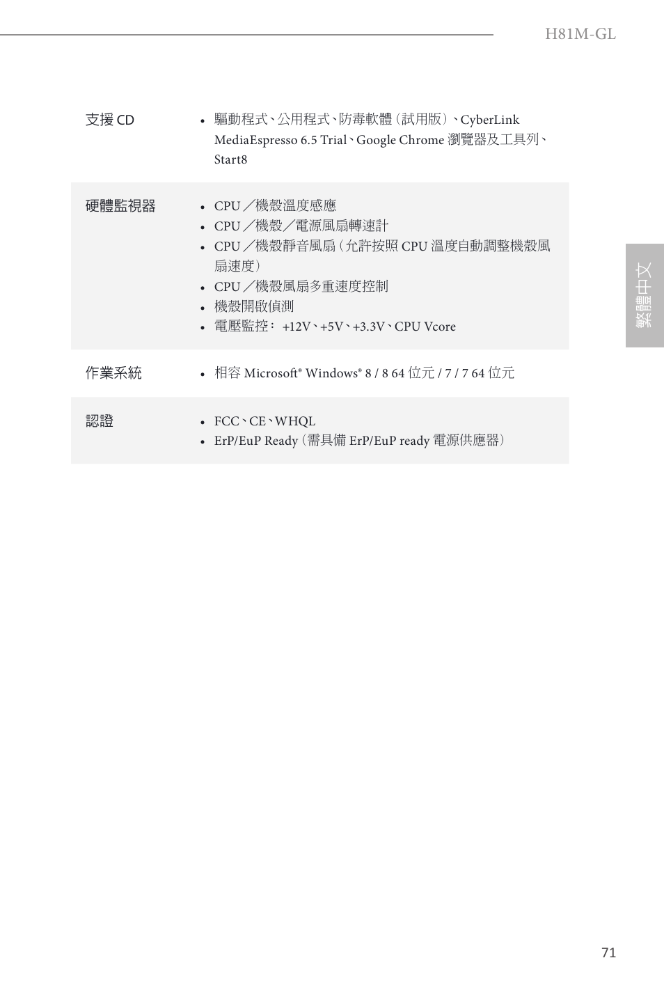 ASRock H81M-GL User Manual | Page 73 / 77