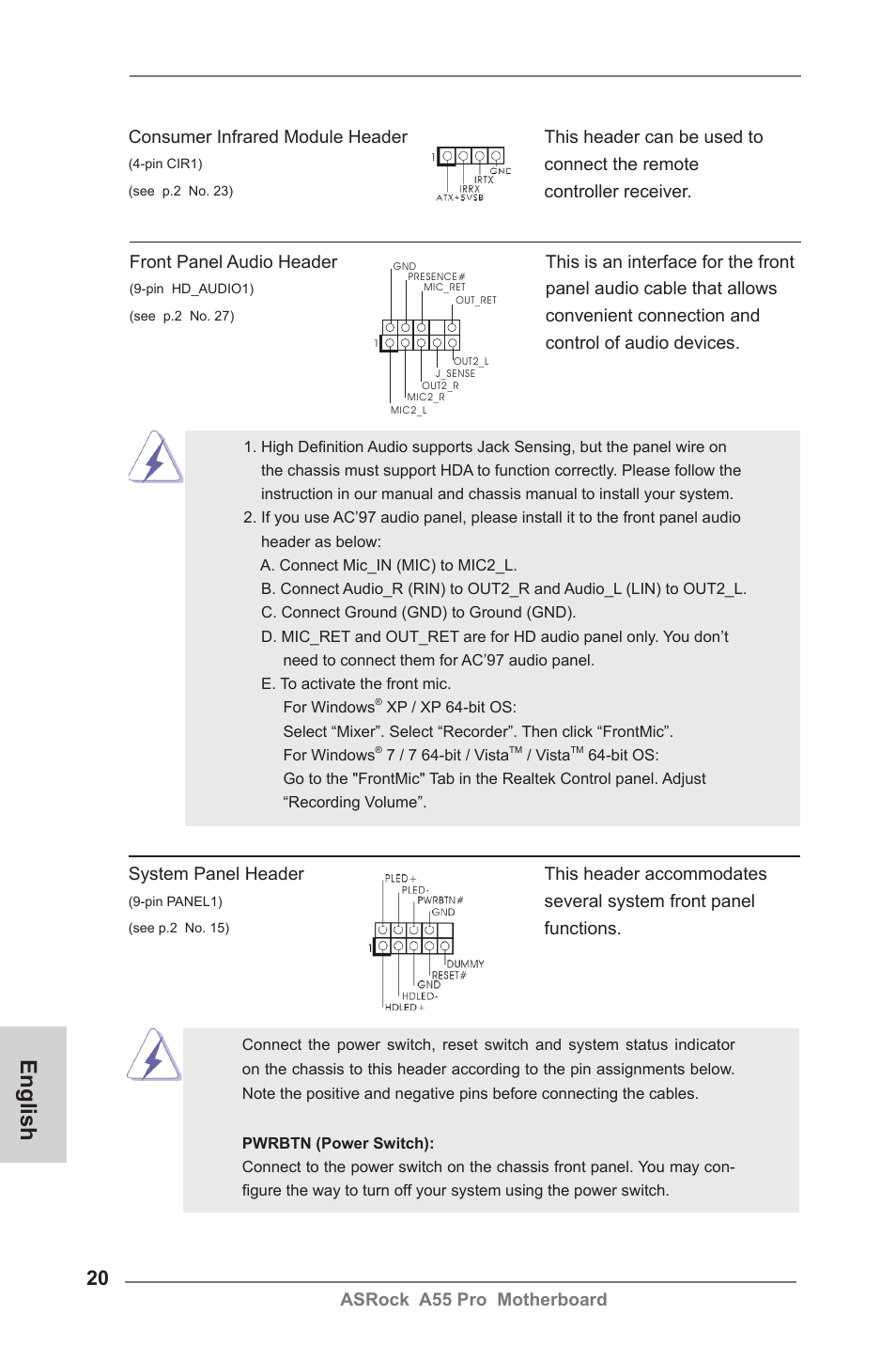 English | ASRock A55 Pro User Manual | Page 20 / 76