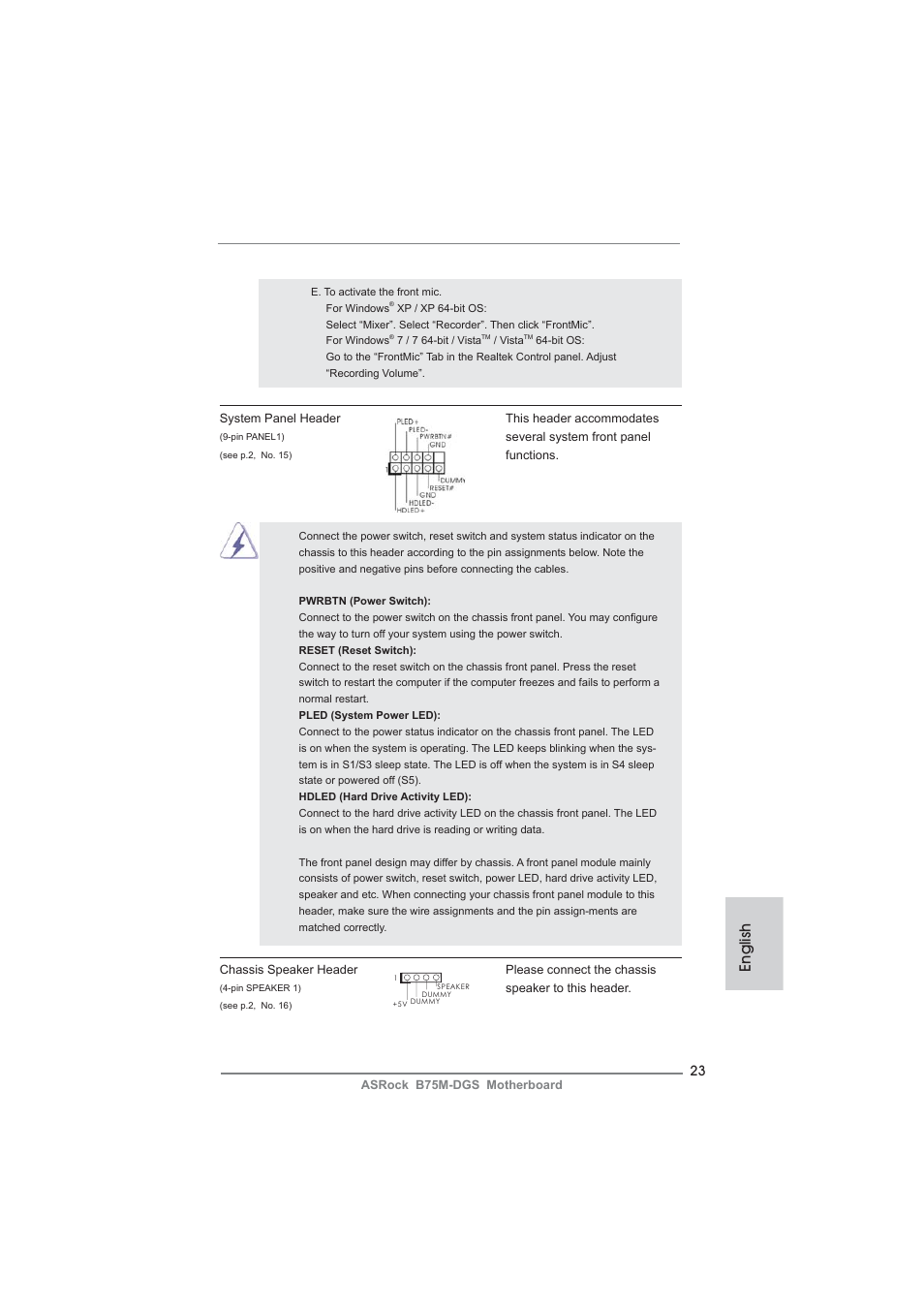 English | ASRock B75M-DGS User Manual | Page 23 / 185