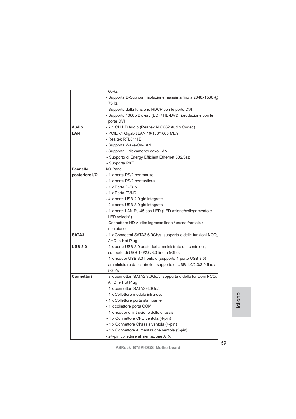 Italiano | ASRock B75M-DGS User Manual | Page 59 / 185