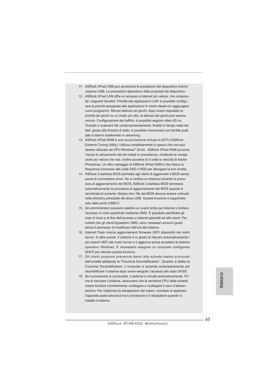Italiano | ASRock B75M-DGS User Manual | Page 63 / 185