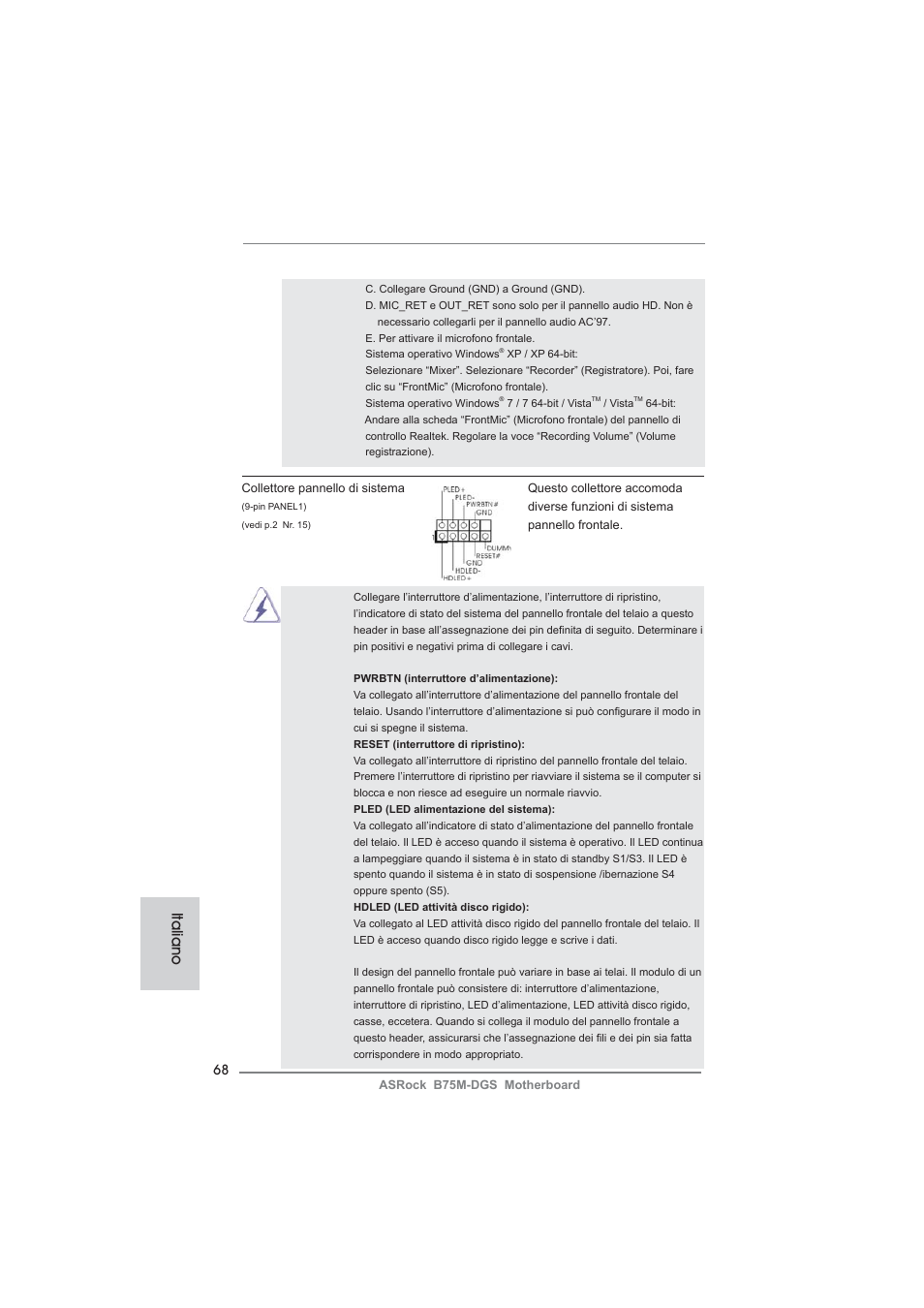 Italiano | ASRock B75M-DGS User Manual | Page 68 / 185