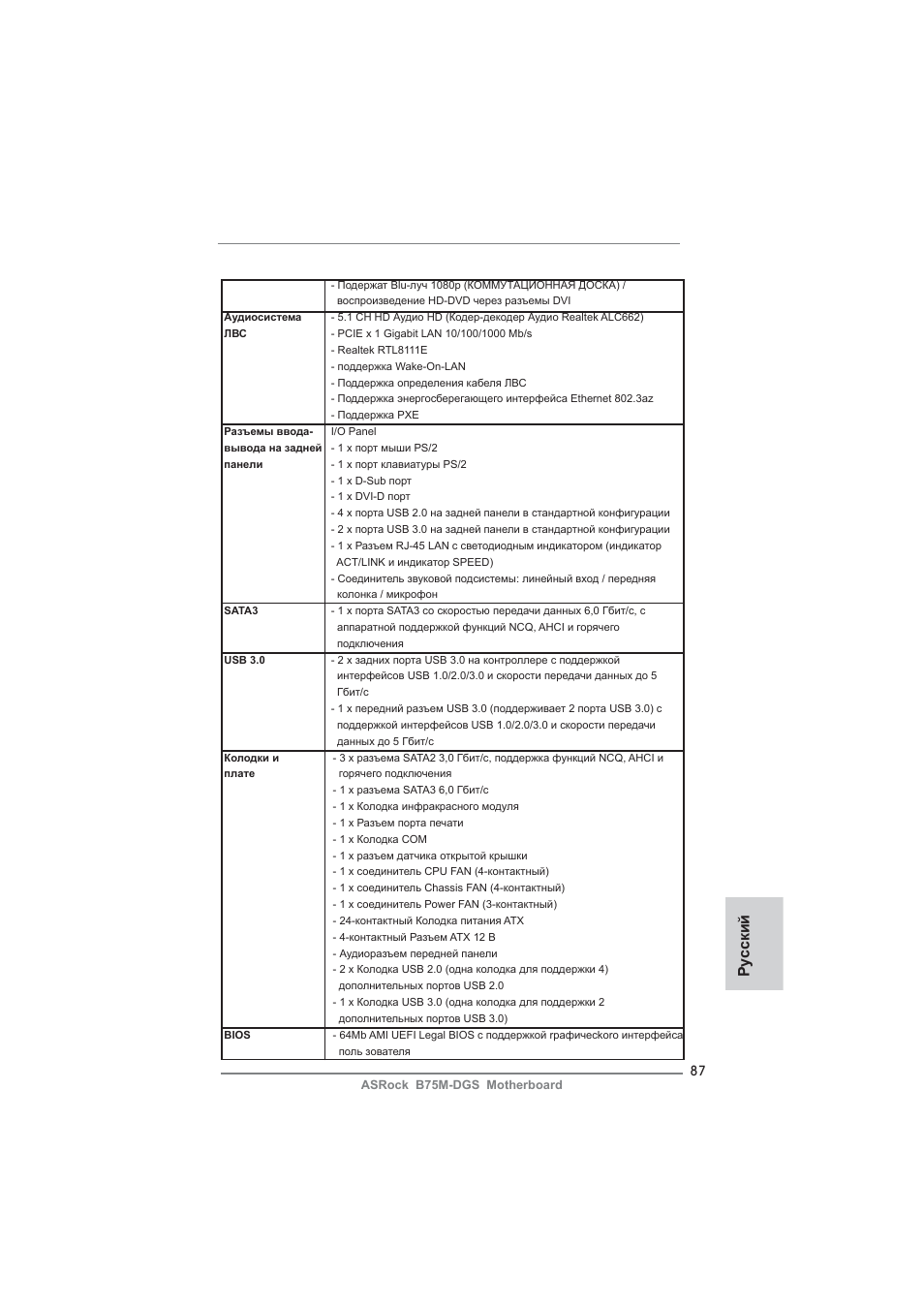 Ру сский | ASRock B75M-DGS User Manual | Page 87 / 185