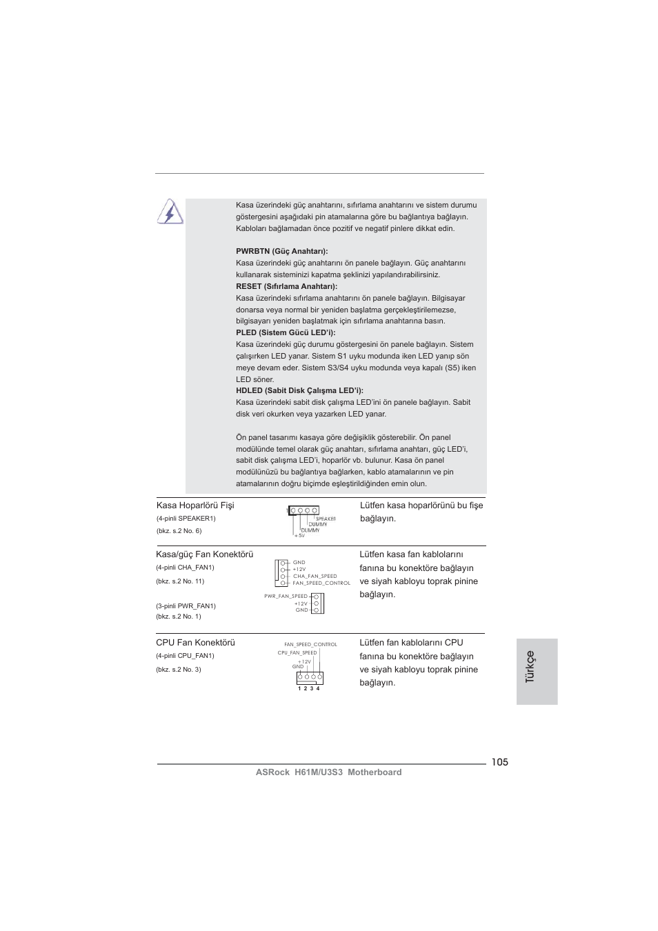 Türkçe | ASRock H61M__U3S3 User Manual | Page 105 / 158