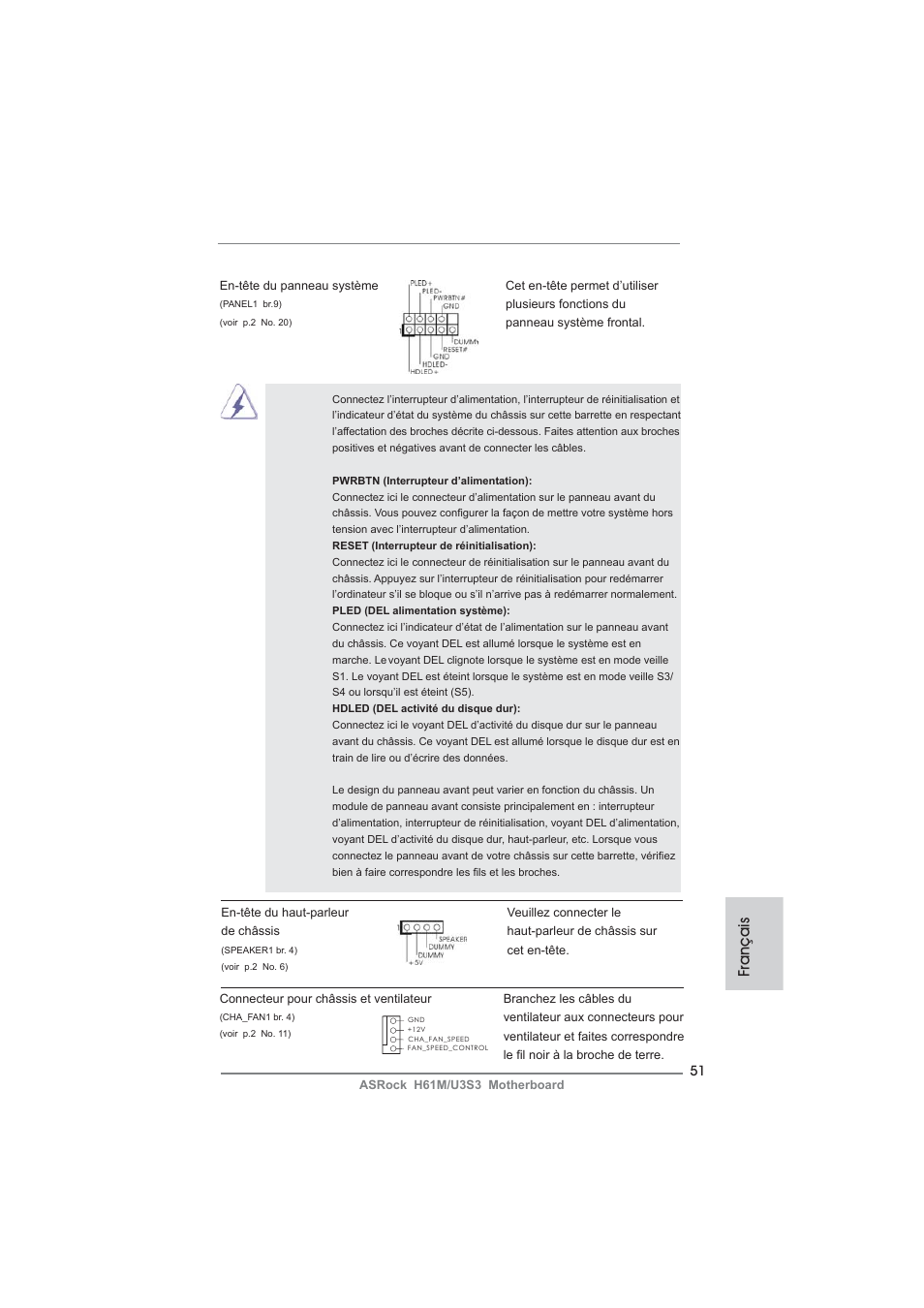 Français | ASRock H61M__U3S3 User Manual | Page 51 / 158