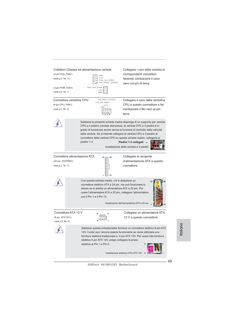 Italiano | ASRock H61M__U3S3 User Manual | Page 65 / 158