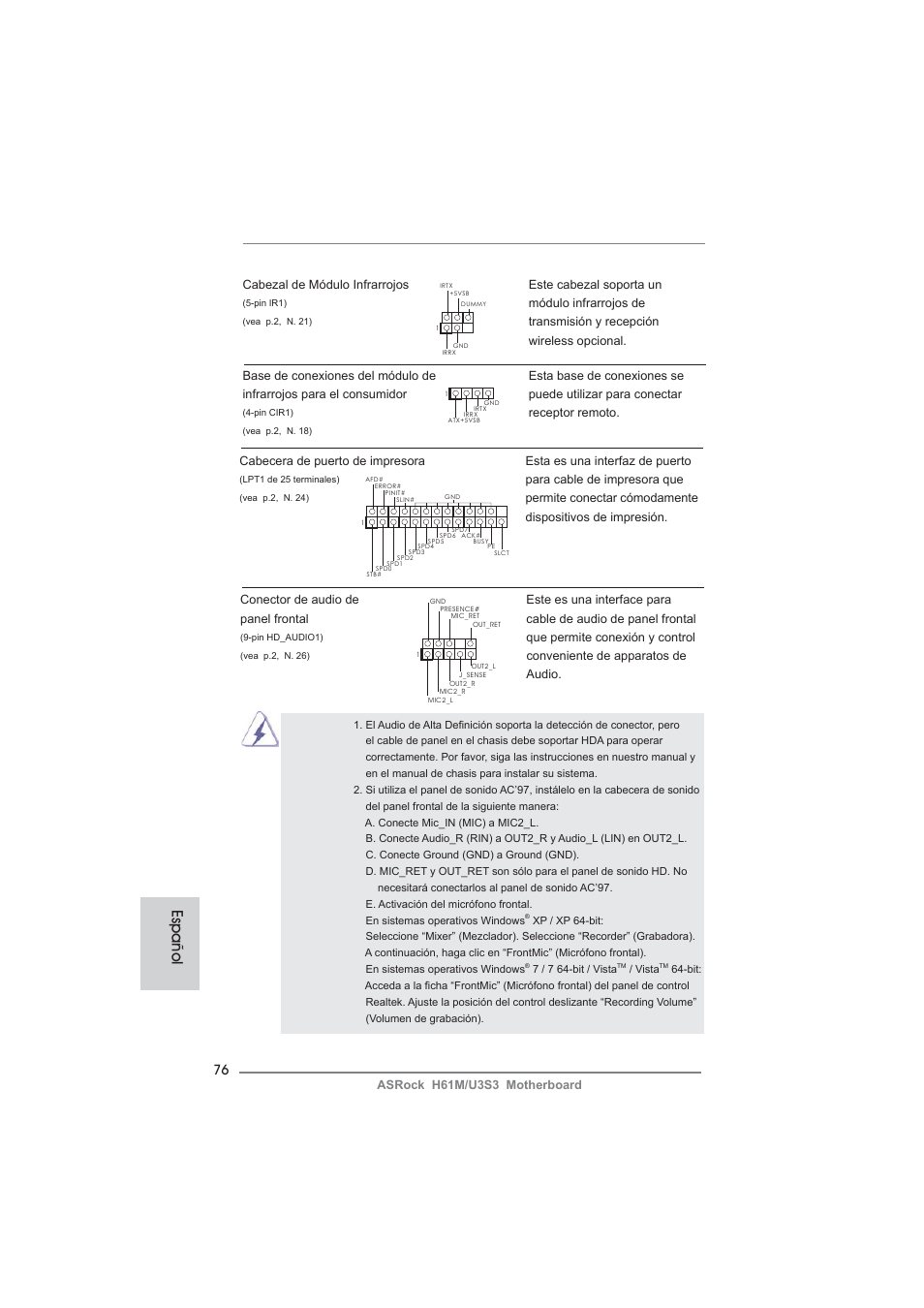 Español | ASRock H61M__U3S3 User Manual | Page 76 / 158