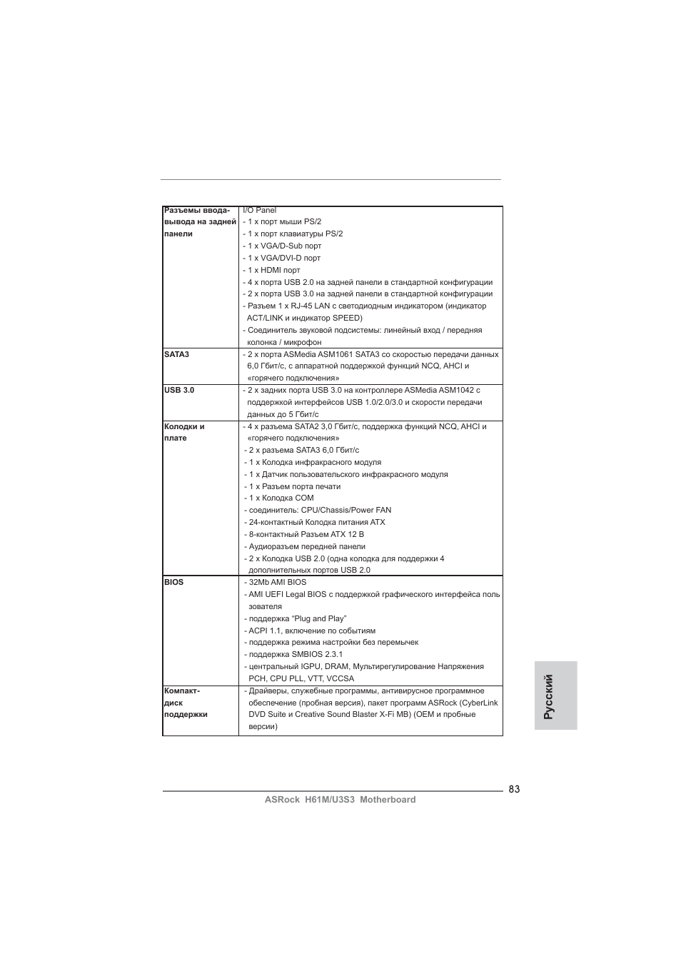 Ру сский | ASRock H61M__U3S3 User Manual | Page 83 / 158