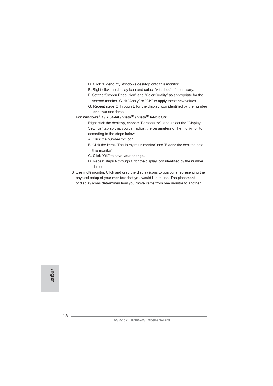 English | ASRock H61M-PS User Manual | Page 16 / 160