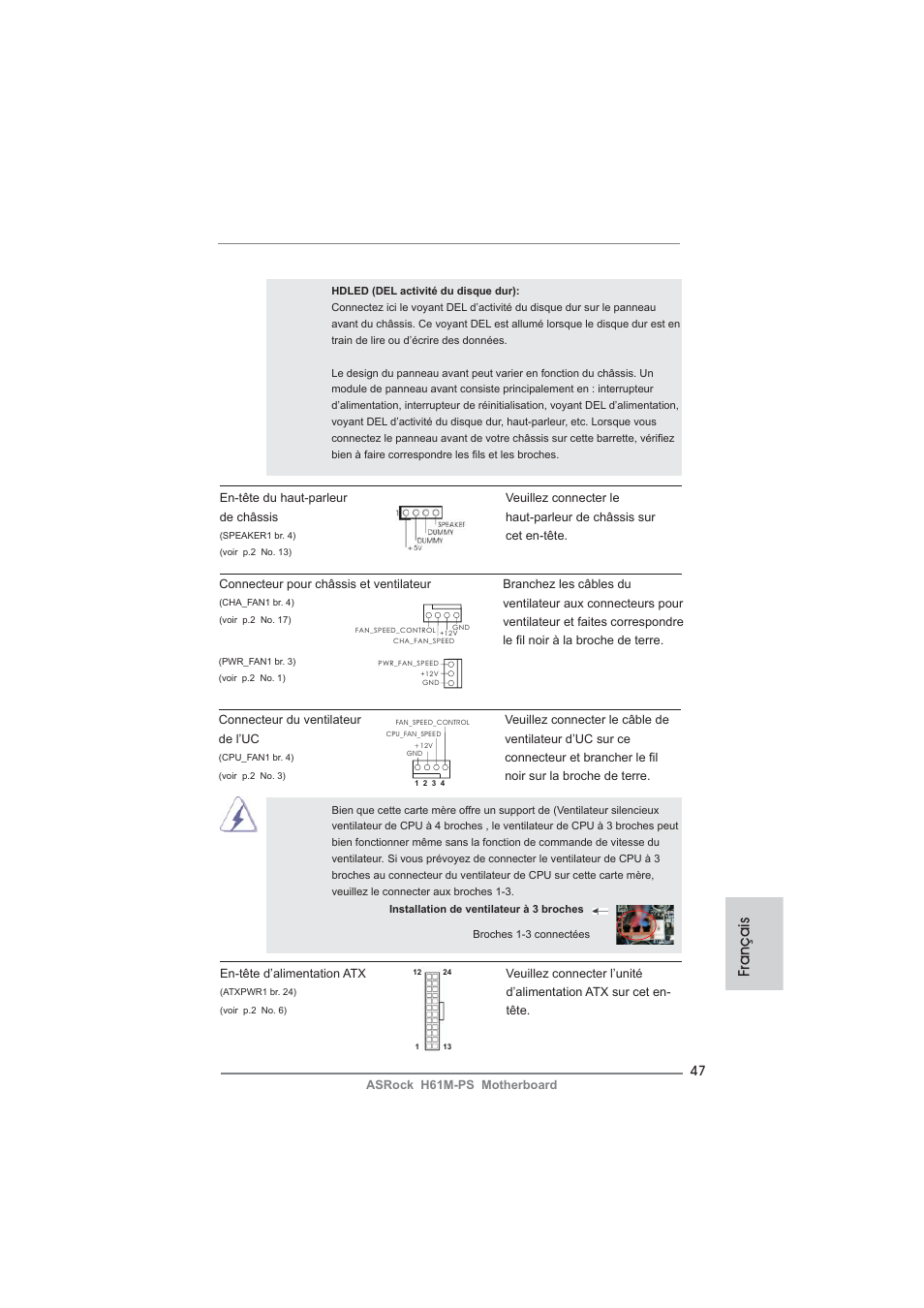 Français | ASRock H61M-PS User Manual | Page 47 / 160