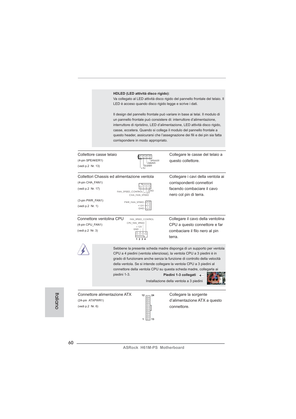 Italiano | ASRock H61M-PS User Manual | Page 60 / 160