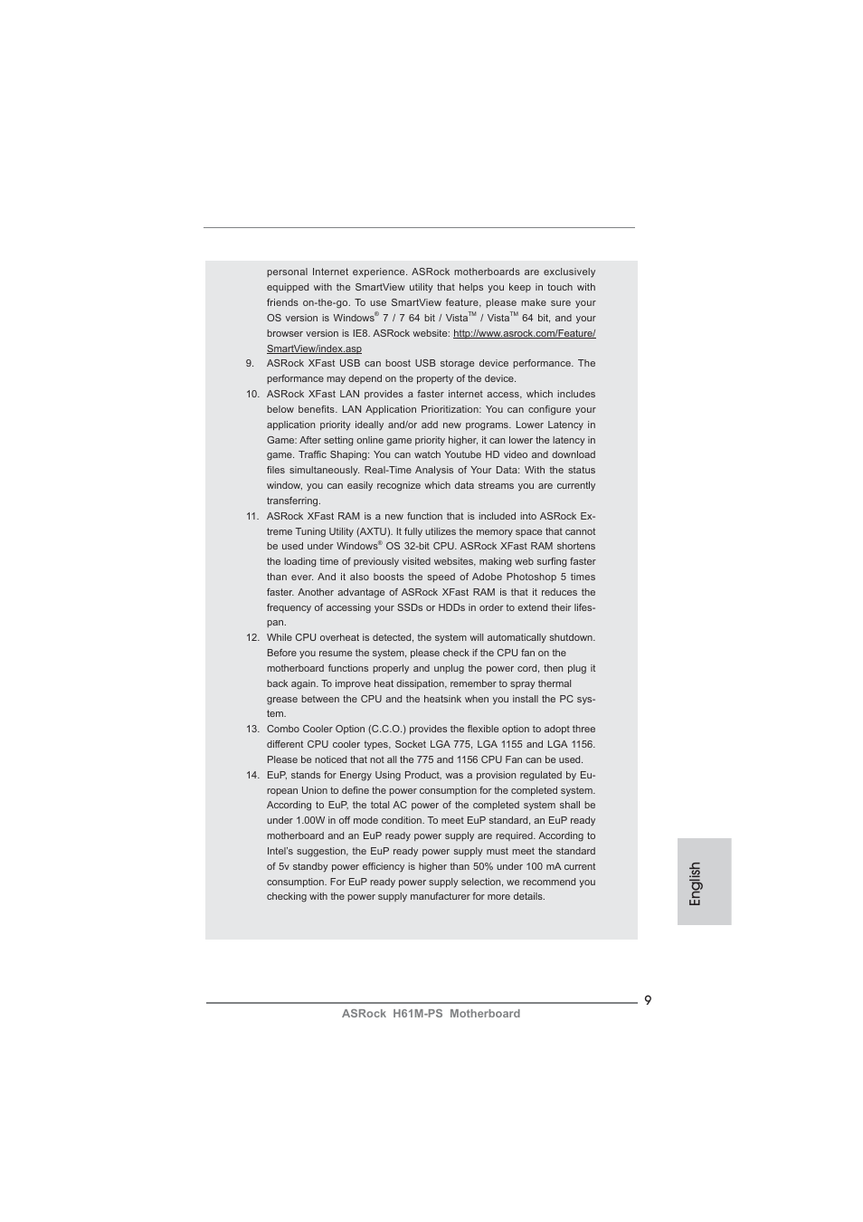 English | ASRock H61M-PS User Manual | Page 9 / 160