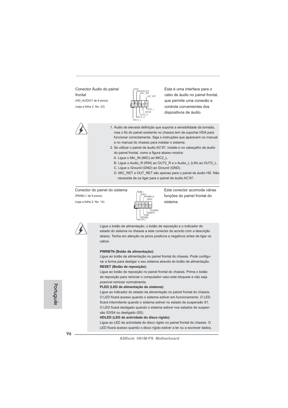 Po rtuguês | ASRock H61M-PS User Manual | Page 96 / 160