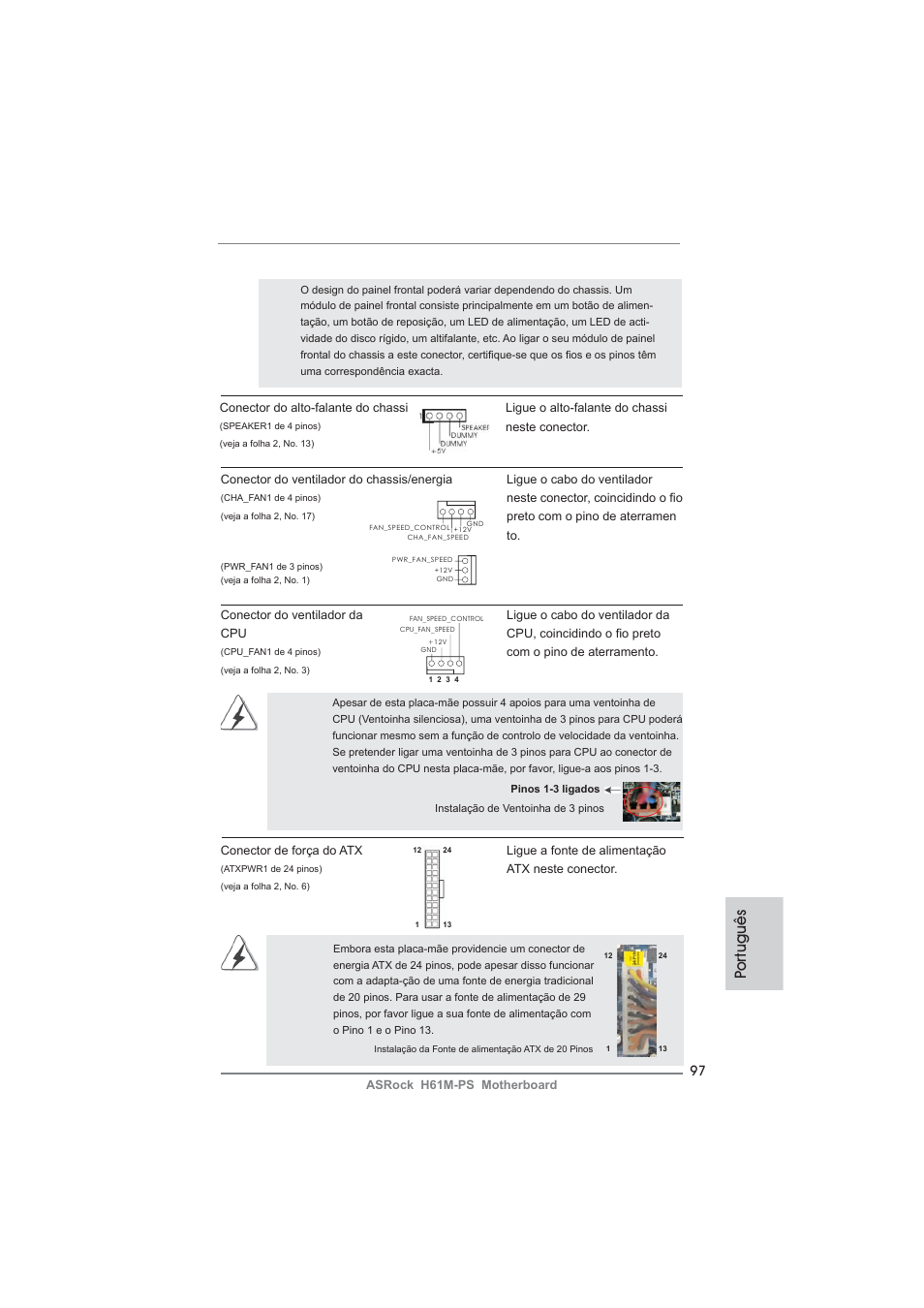 Po rtuguês | ASRock H61M-PS User Manual | Page 97 / 160