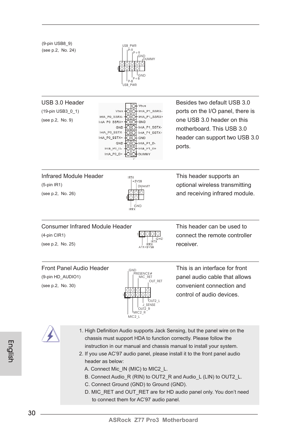 English | ASRock Z77 Pro3 User Manual | Page 30 / 192
