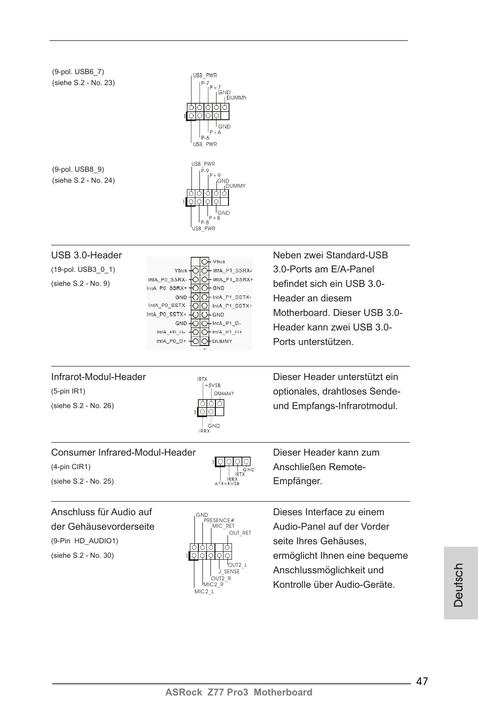 Deutsch | ASRock Z77 Pro3 User Manual | Page 47 / 192