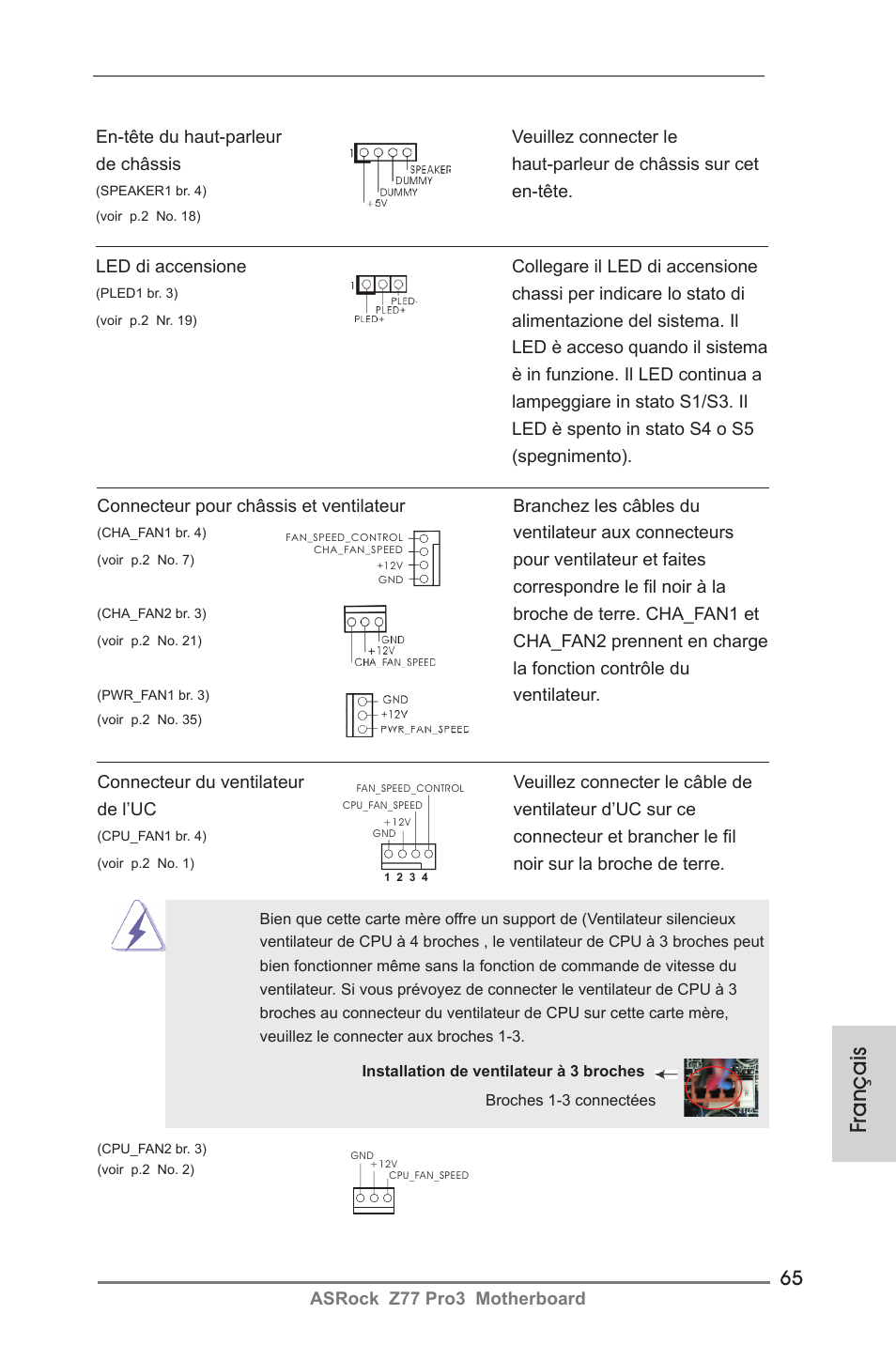 Français | ASRock Z77 Pro3 User Manual | Page 65 / 192