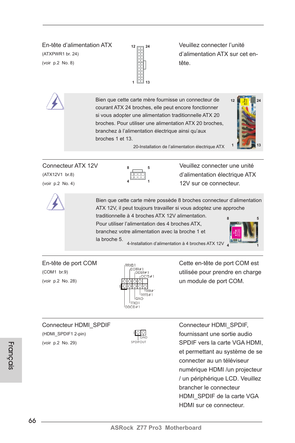 Français | ASRock Z77 Pro3 User Manual | Page 66 / 192