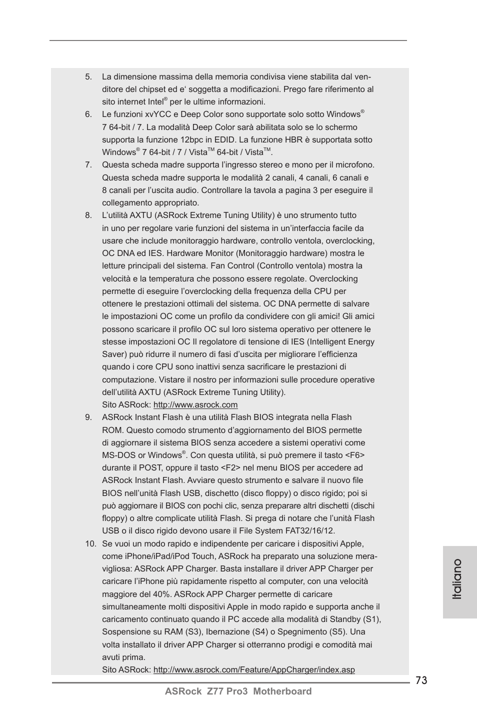 Italiano, Asrock z77 pro3 motherboard | ASRock Z77 Pro3 User Manual | Page 73 / 192