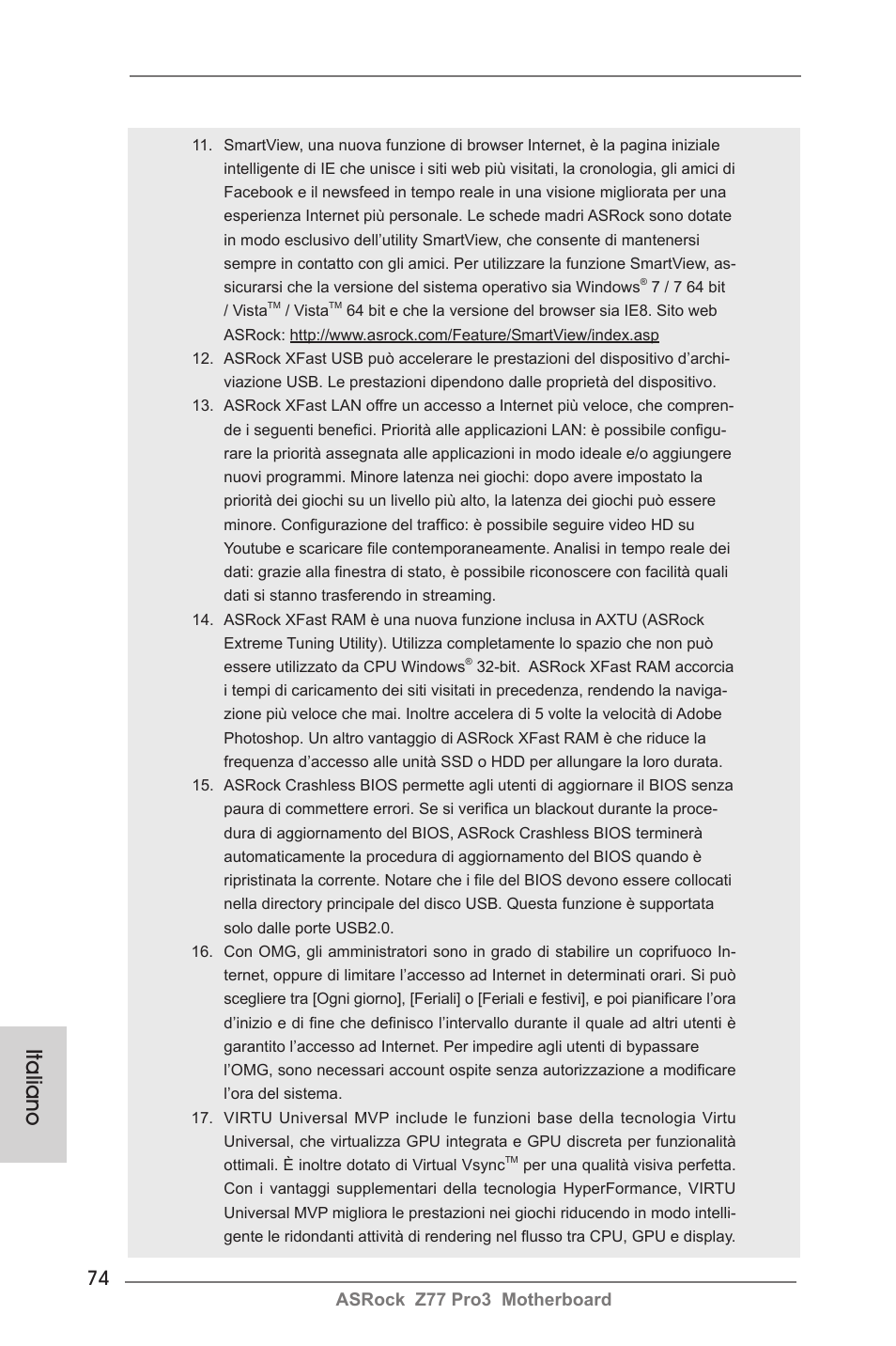 Italiano | ASRock Z77 Pro3 User Manual | Page 74 / 192