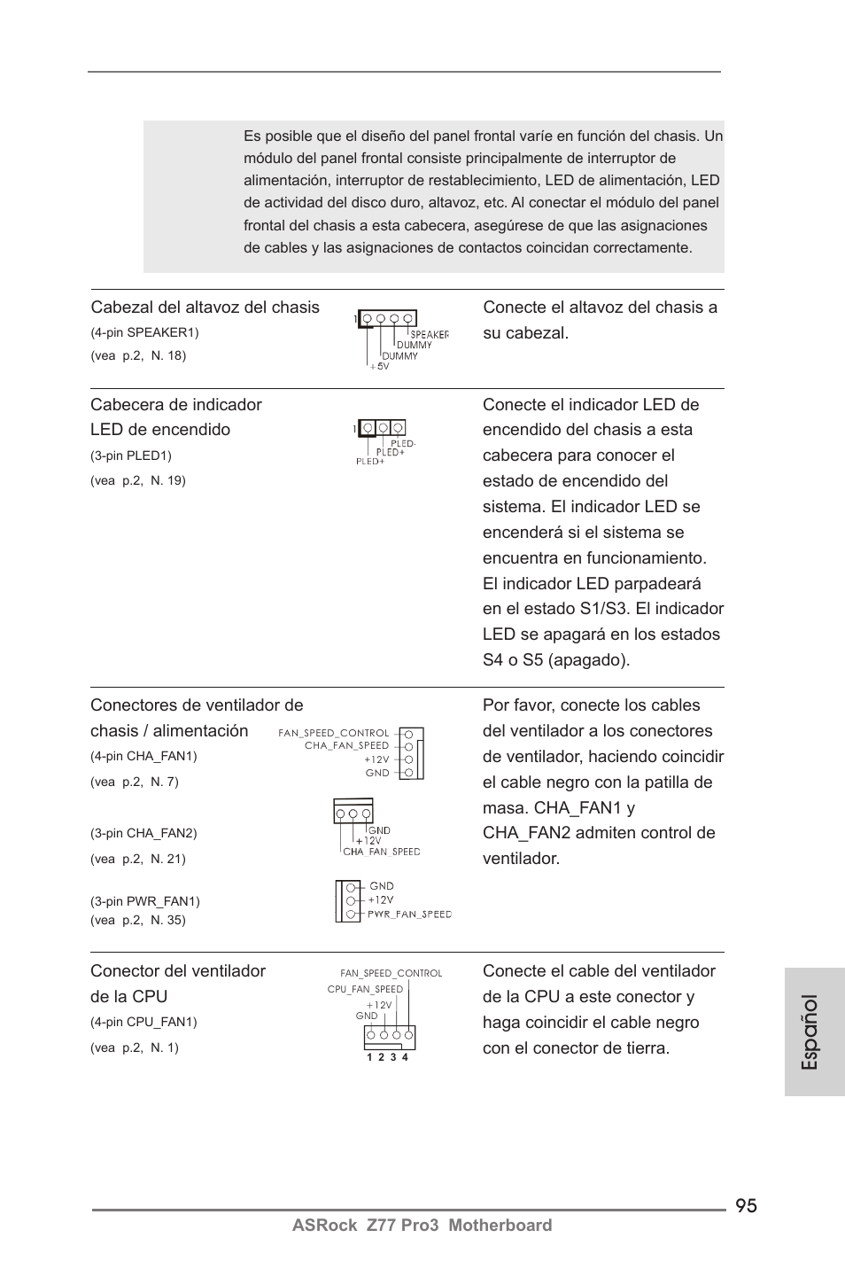 Español | ASRock Z77 Pro3 User Manual | Page 95 / 192